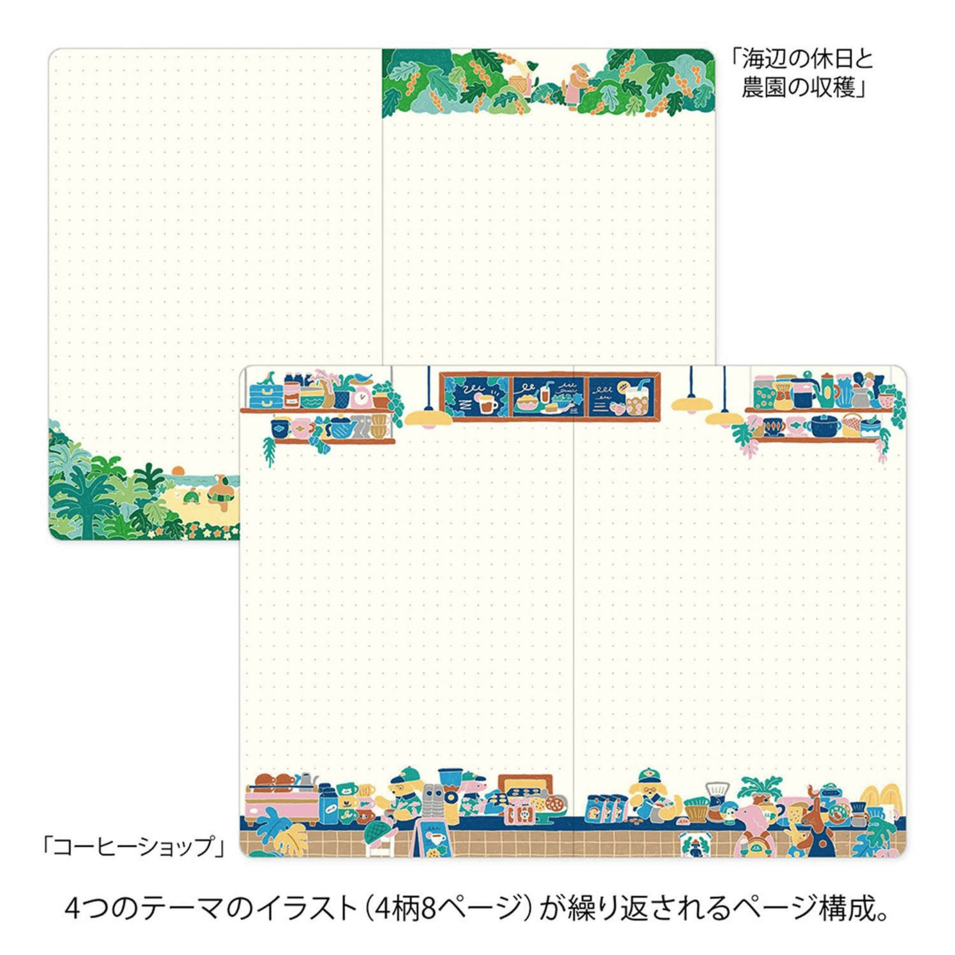 Midori Quaderni Notebook Yuru Log - Coffee Shop