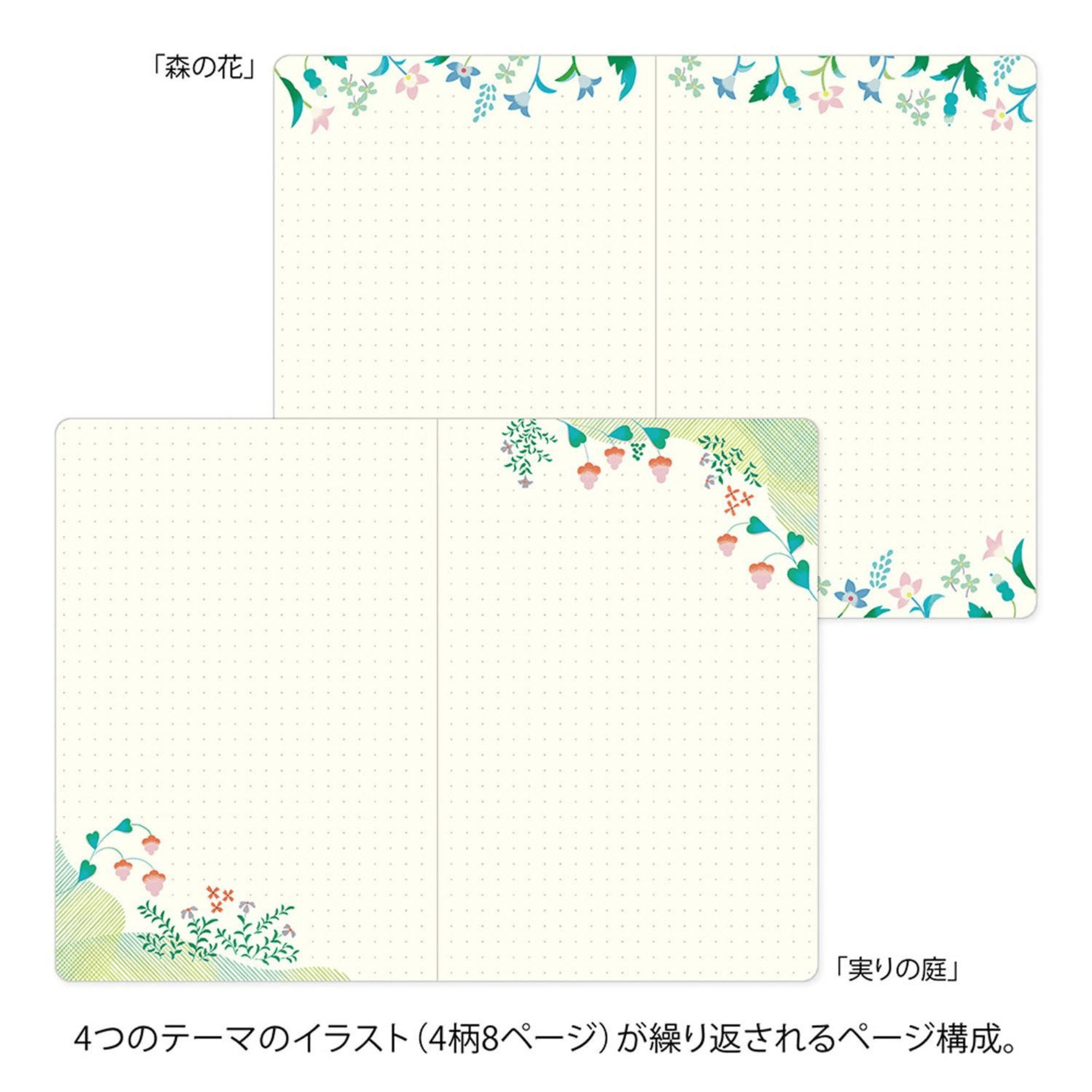 Midori Quaderni Notebook Yuru Log - Floral
