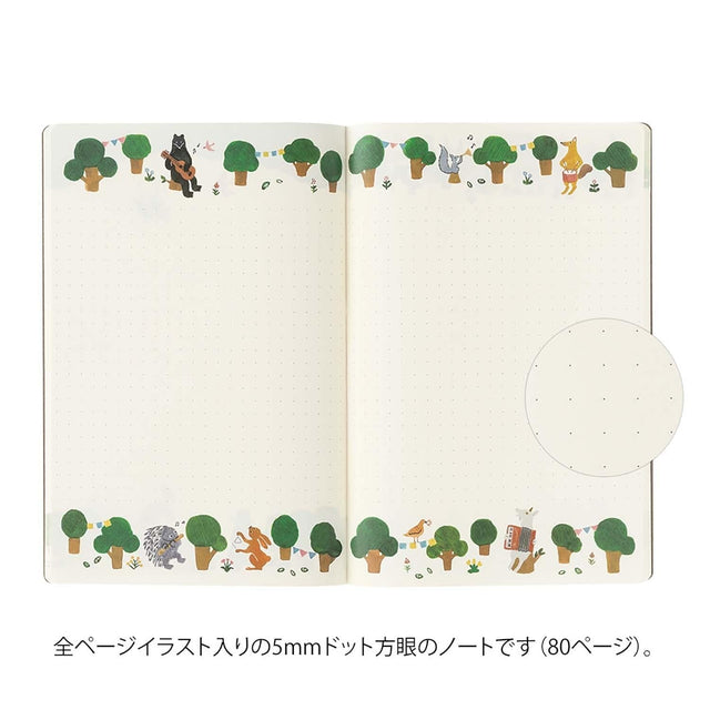 Midori Quaderni Notebook Yuru Log Forest Animal