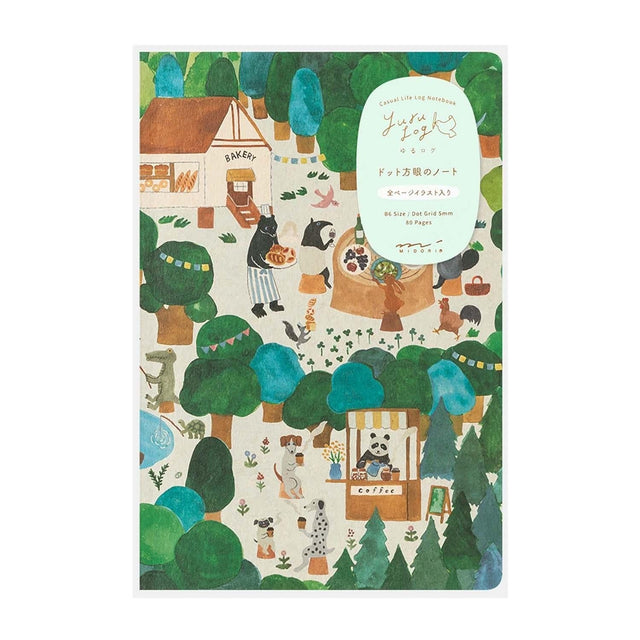 Midori Quaderni Notebook Yuru Log Forest Animal