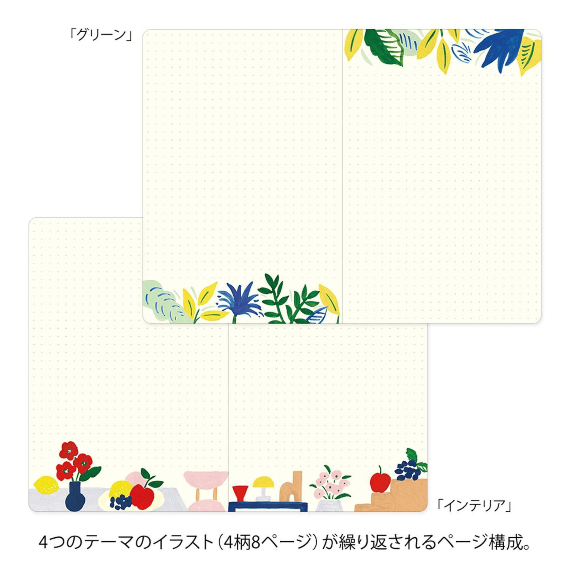 Midori Quaderni Notebook Yuru Log Motif Textile