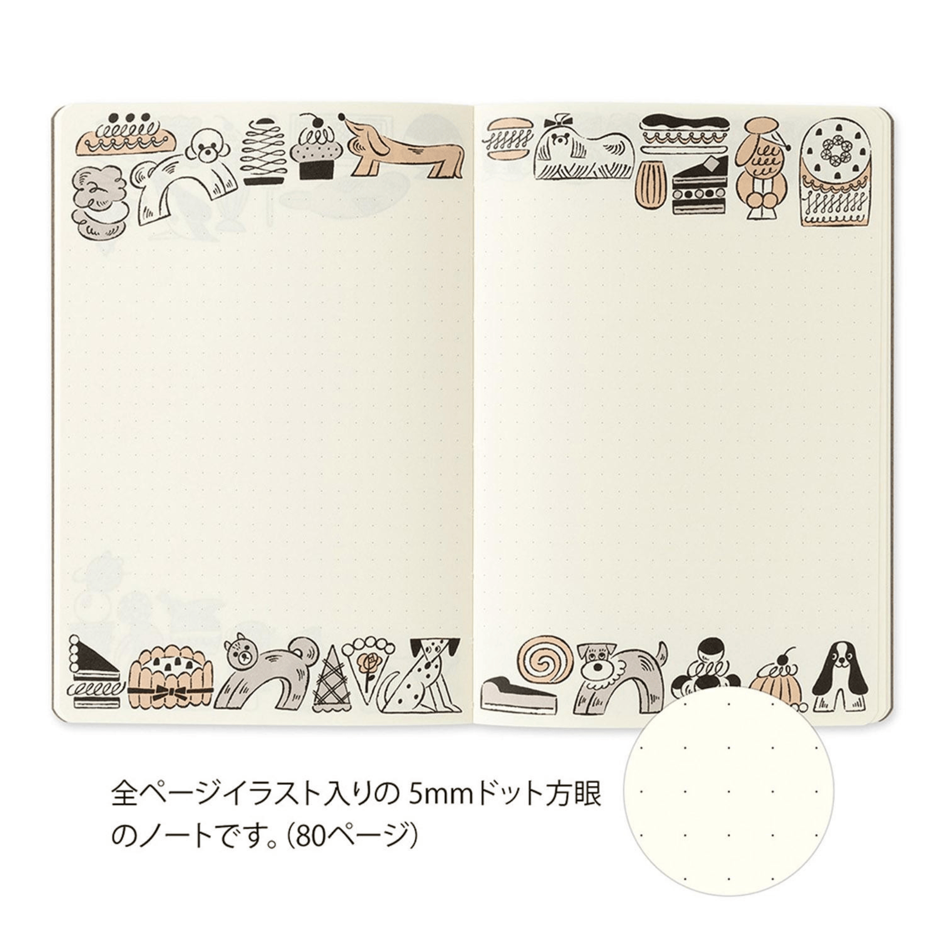 Midori Quaderni Notebook Yuru Log - Sweets & Animals
