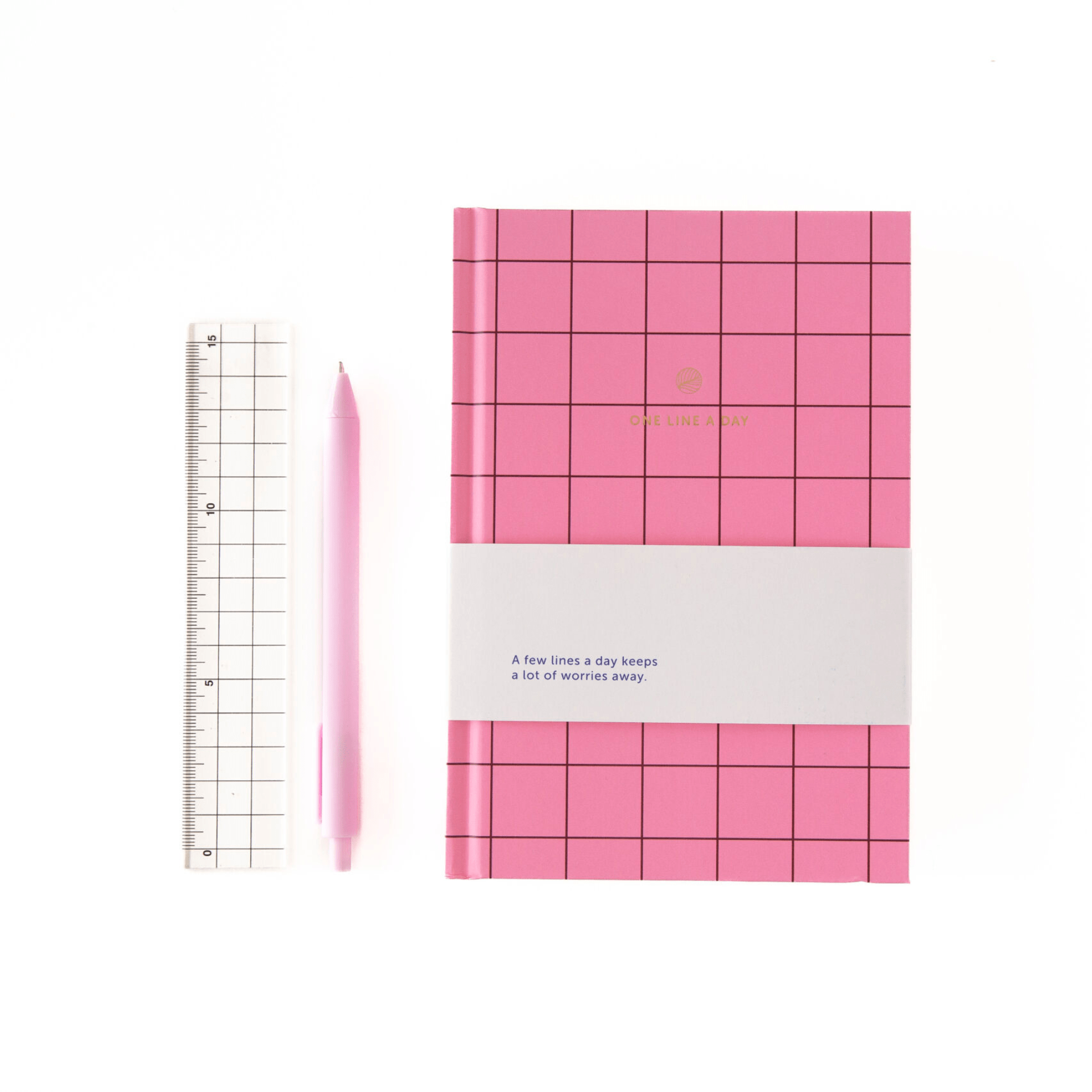 A-Journal Quaderni One line a day - Pink Checkered