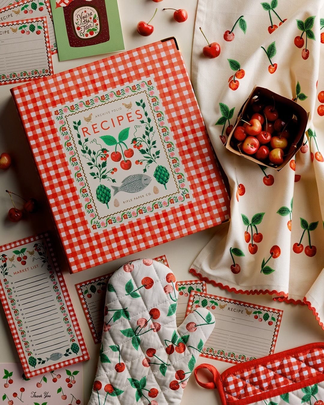 Rifle Paper Quaderni Raccoglitore per ricette Cherry Farm