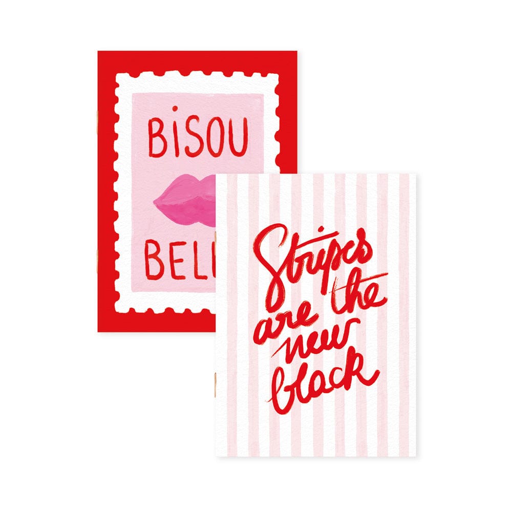 All The Way To Say Quaderni Set di Quaderni Bisous Bella Stripes