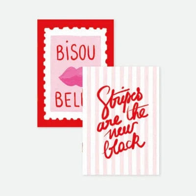 All The Way To Say Quaderni Set di Quaderni Bisous Bella Stripes