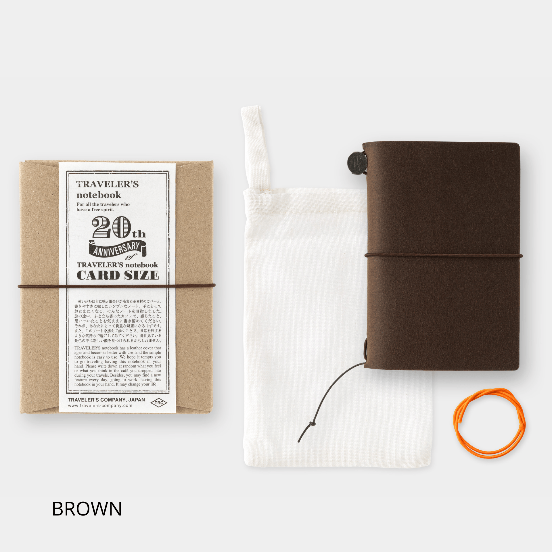 Traveler's Company Japan Quaderni BROWN Traveler's Notebook Card Size - 20th Anniversary Edition