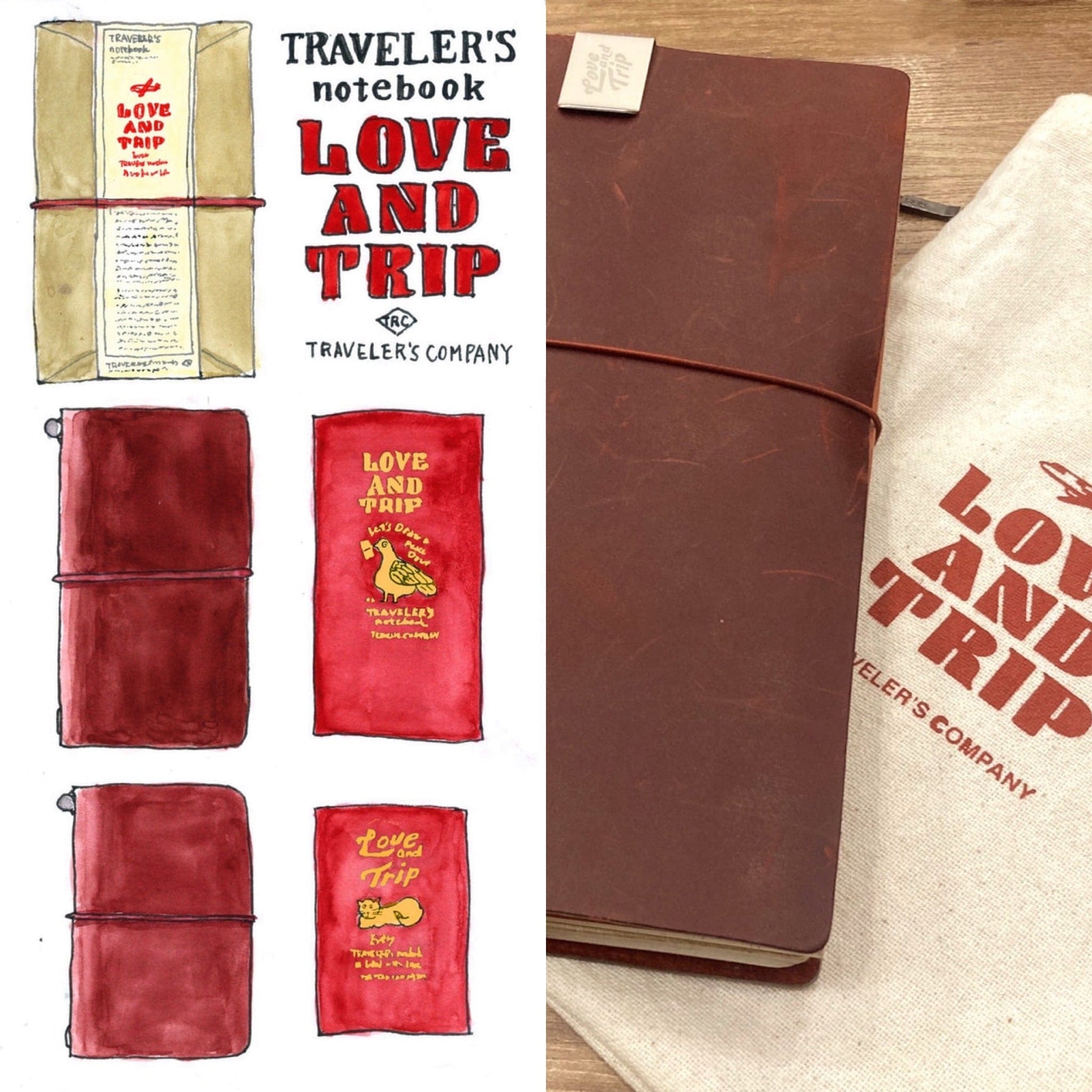 Traveler's Company Japan Quaderni Traveler's Notebook Limited Edition - LOVE AND TRIP