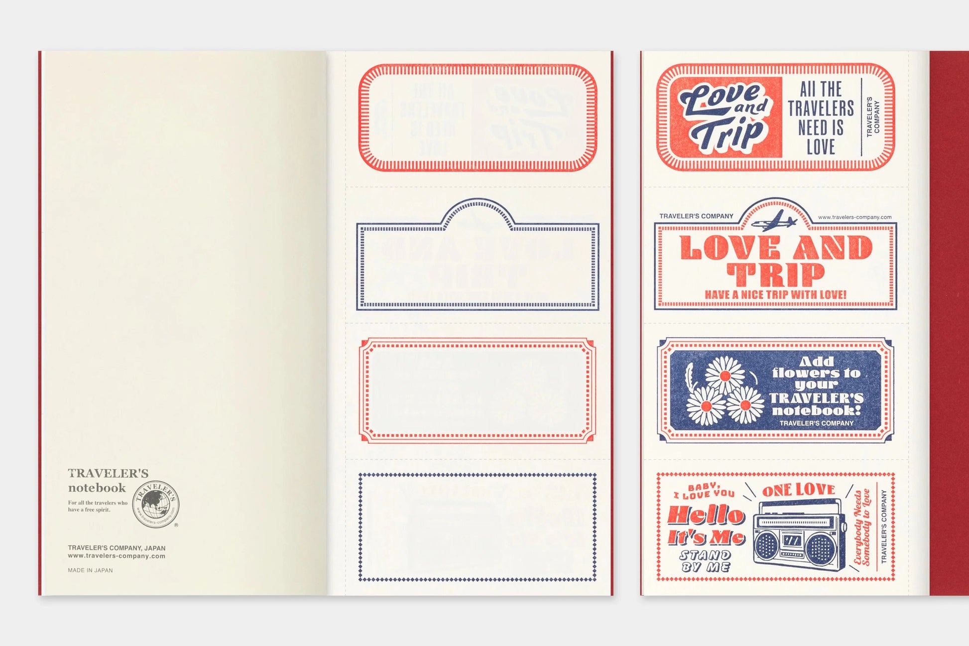 Traveler's Company Japan Quaderni Traveler's Notebook Limited Edition - LOVE AND TRIP