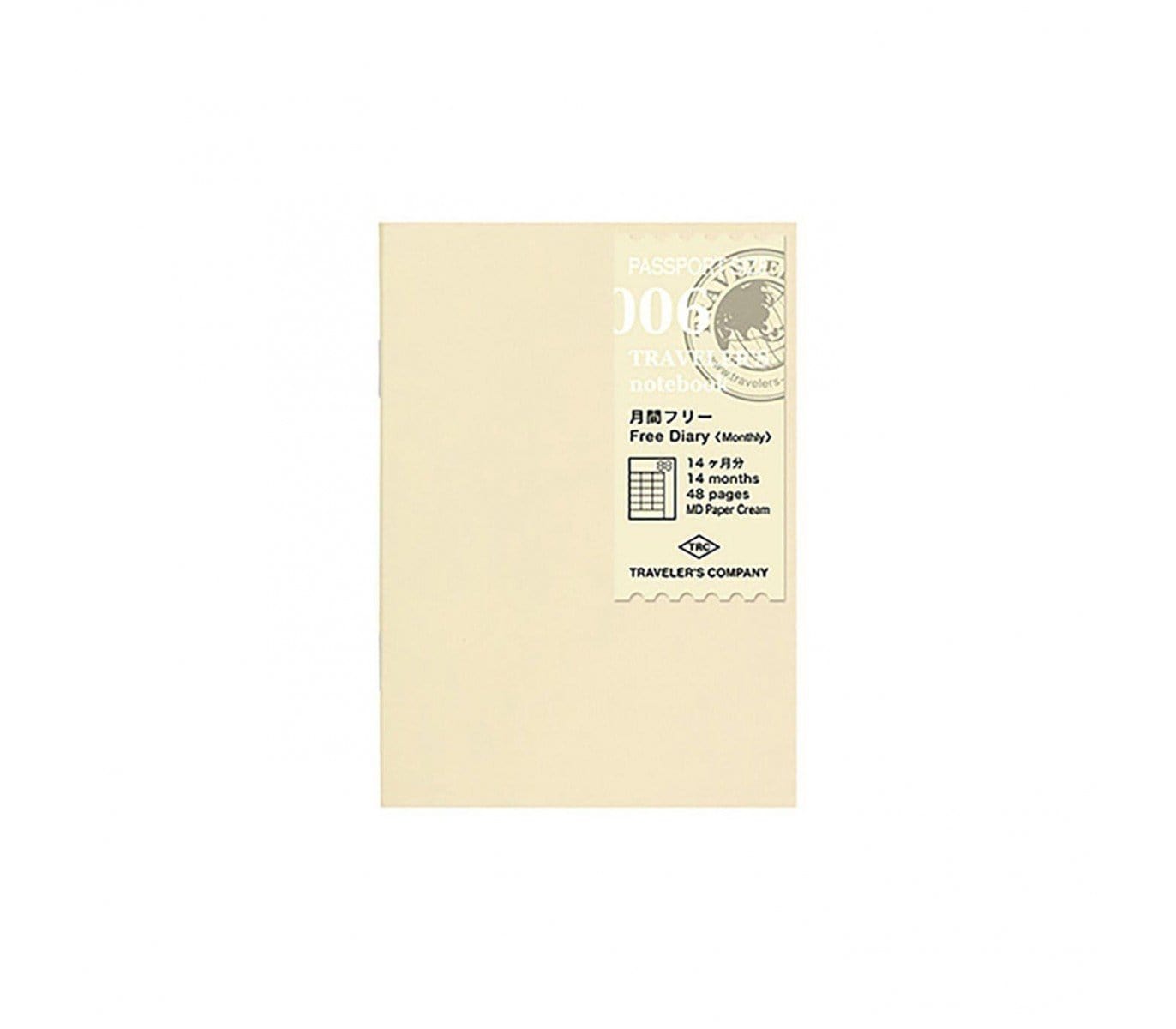 Traveler's Company Japan Quaderni Monthly - REFILL n. 006 Traveler's Passport Refill - Planner