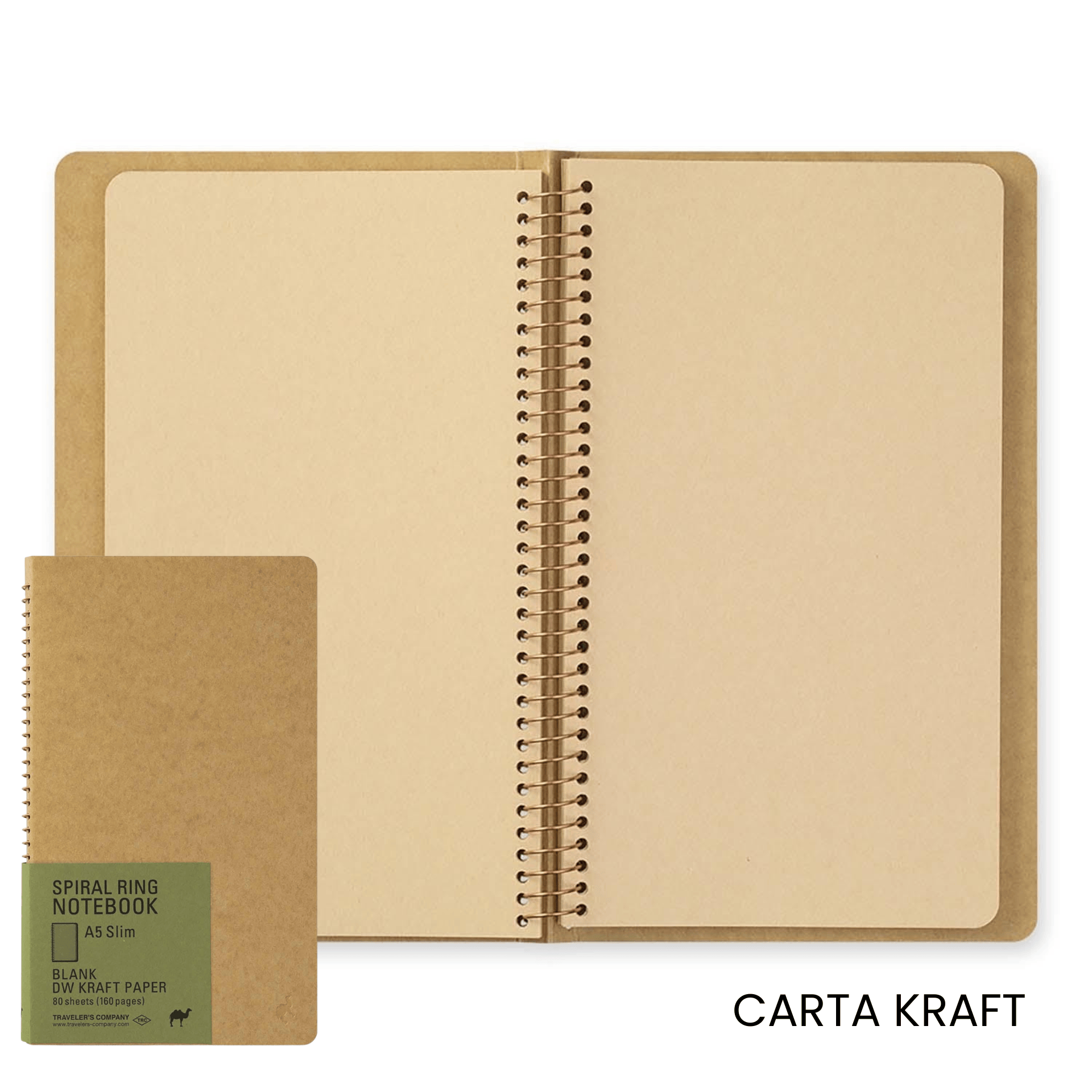 Traveler's Company Japan Quaderni CARTA KRAFT Traveler's Spiral Ring Notebook - A5 SLIM