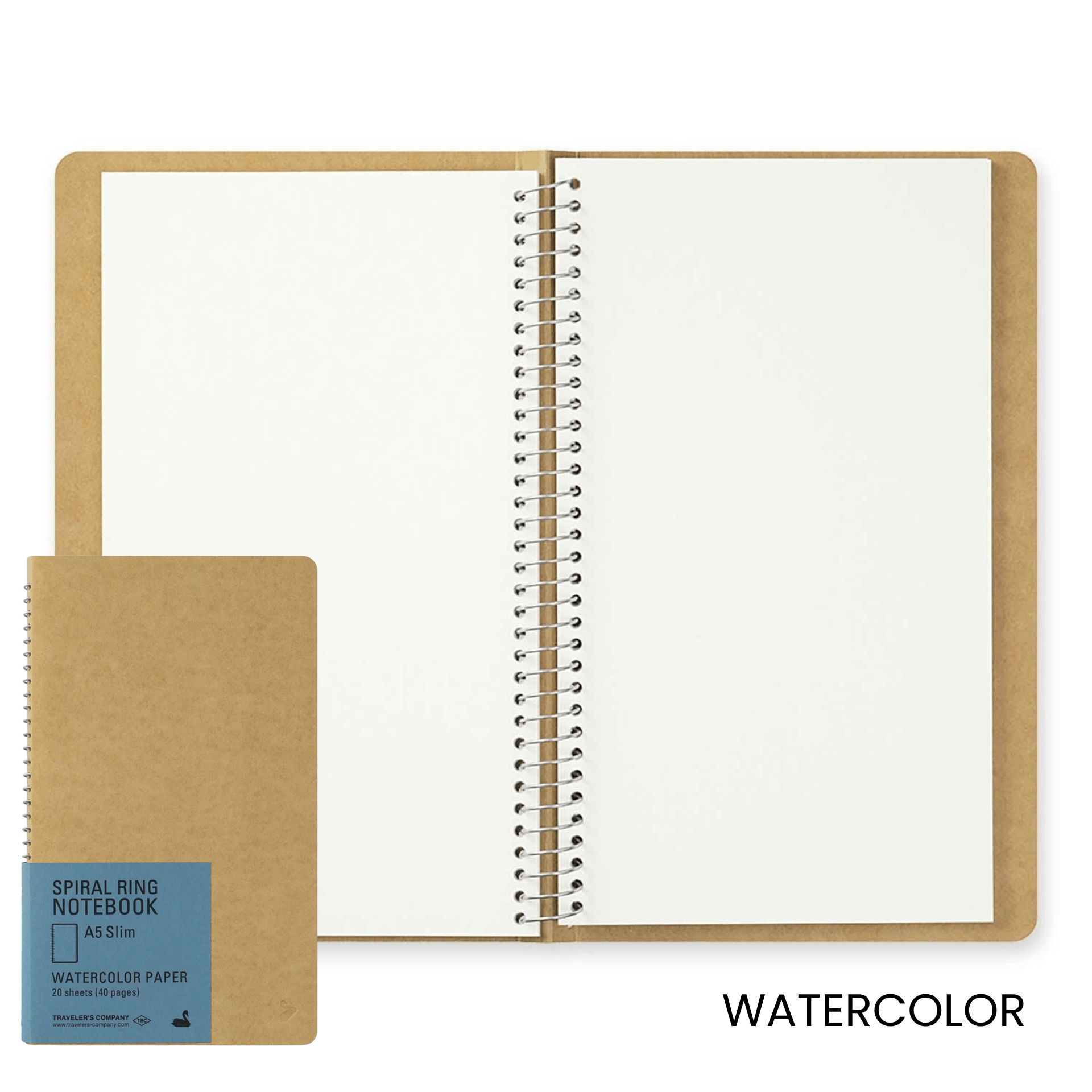 Traveler's Company Japan Quaderni CARTA PER ACQUERELLI Traveler's Spiral Ring Notebook - A5 SLIM