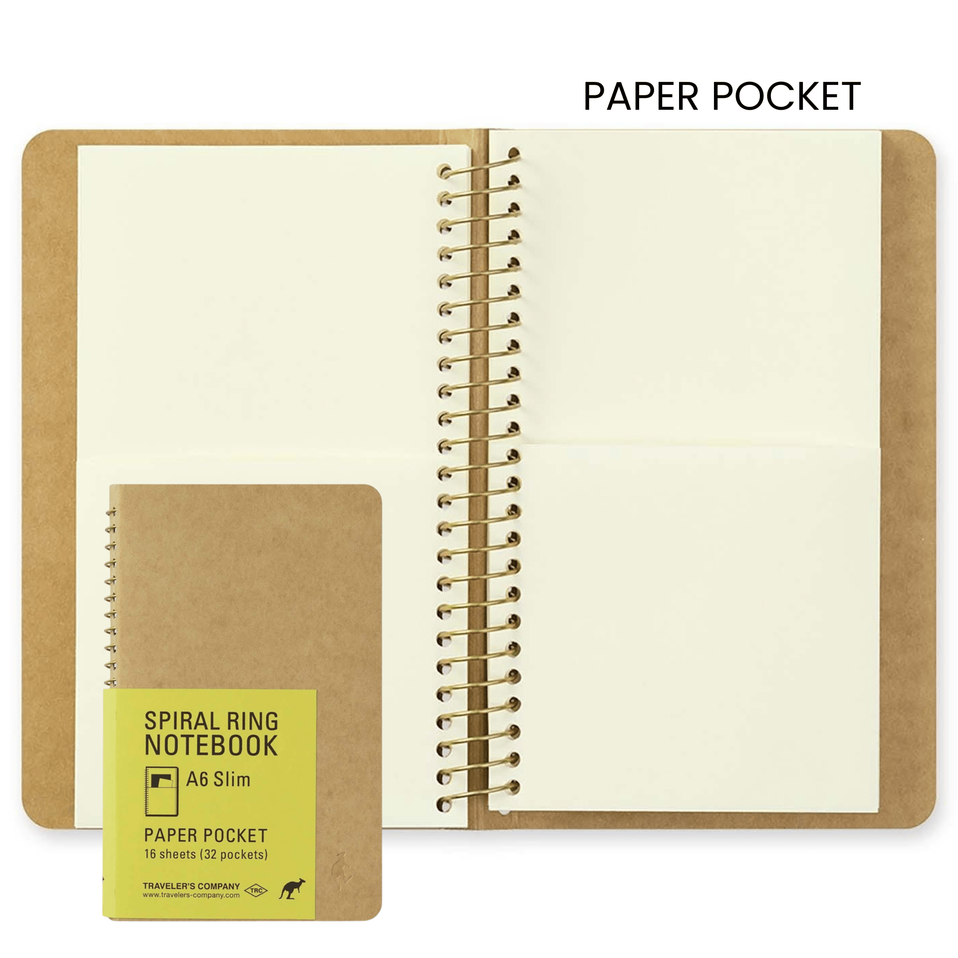 Traveler's Company Japan Quaderni PAPER POCKET Traveler's Spiral Ring Notebook - A6 SLIM