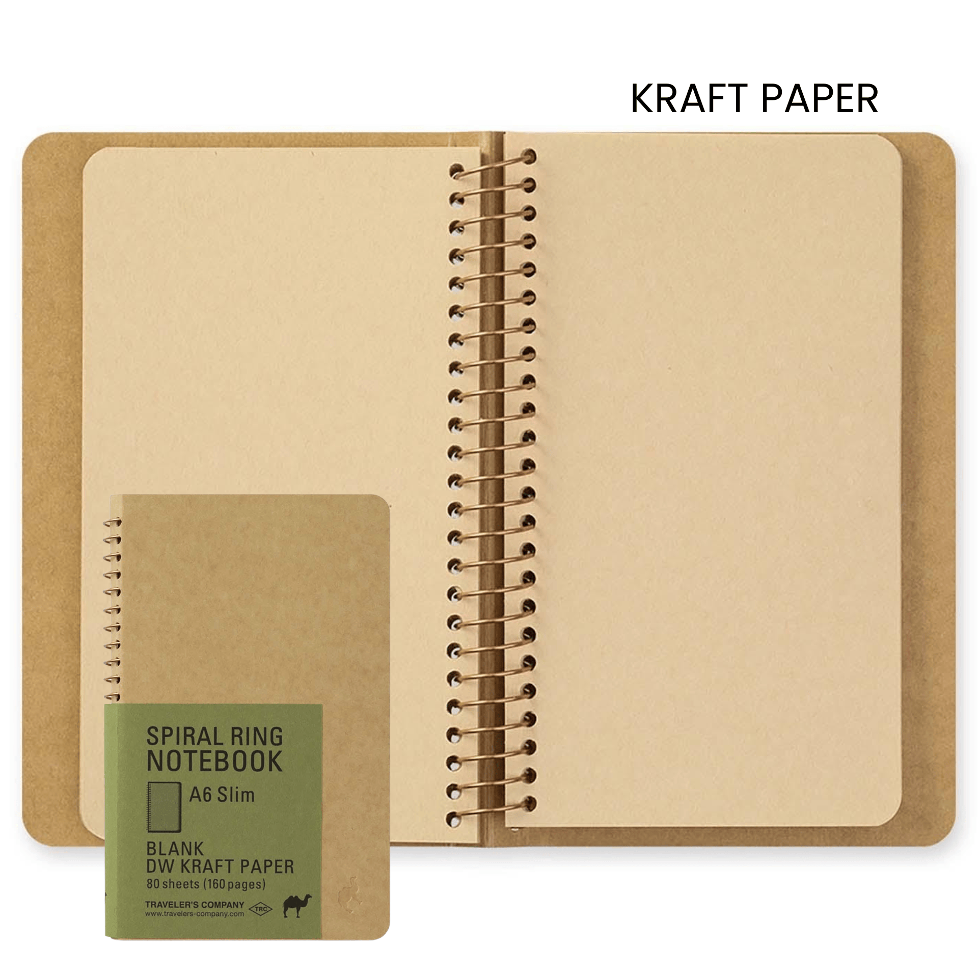 Traveler's Company Japan Quaderni CARTA KRAFT Traveler's Spiral Ring Notebook - A6 SLIM
