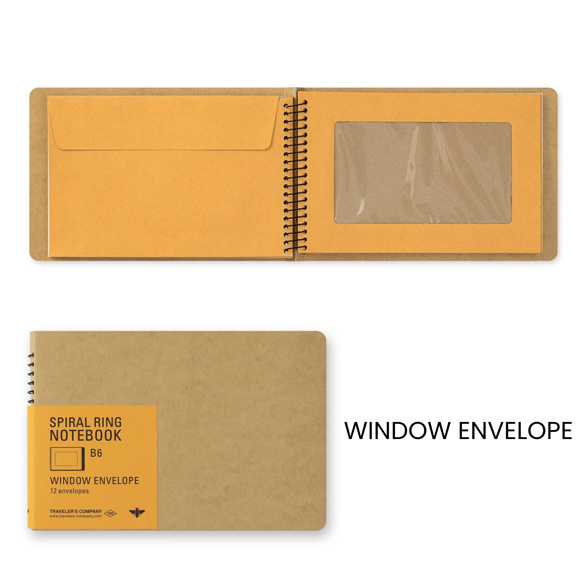 Traveler's Company Japan Quaderni WINDOW ENVELOPE Traveler's Spiral Ring Notebook - B6 SLIM