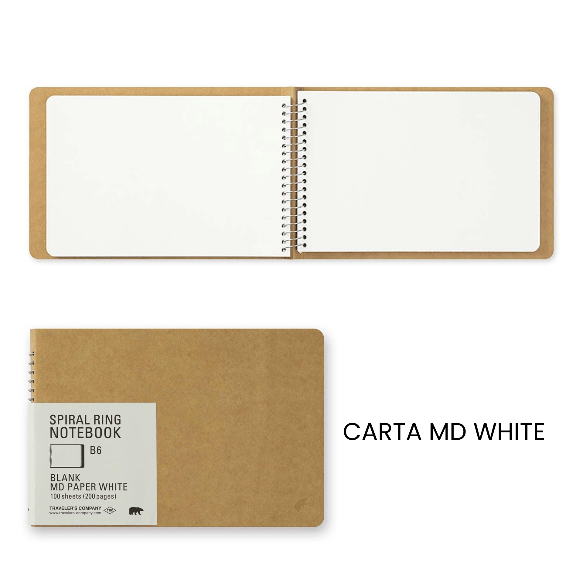 Traveler's Company Japan Quaderni CARTA MD WHITE Traveler's Spiral Ring Notebook - B6 SLIM