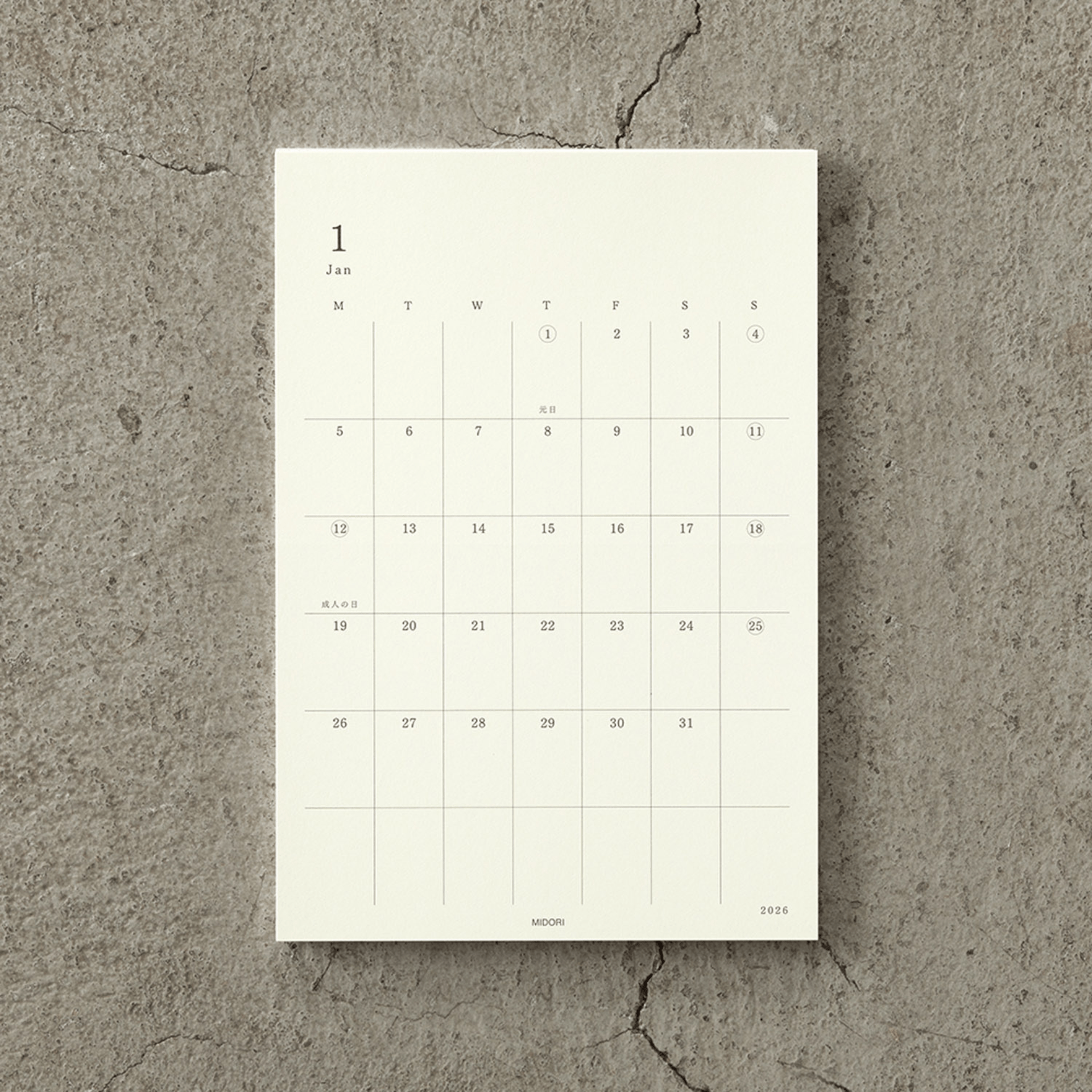 Midori Stickers Agenda MD Paper Diary Sticker 2026