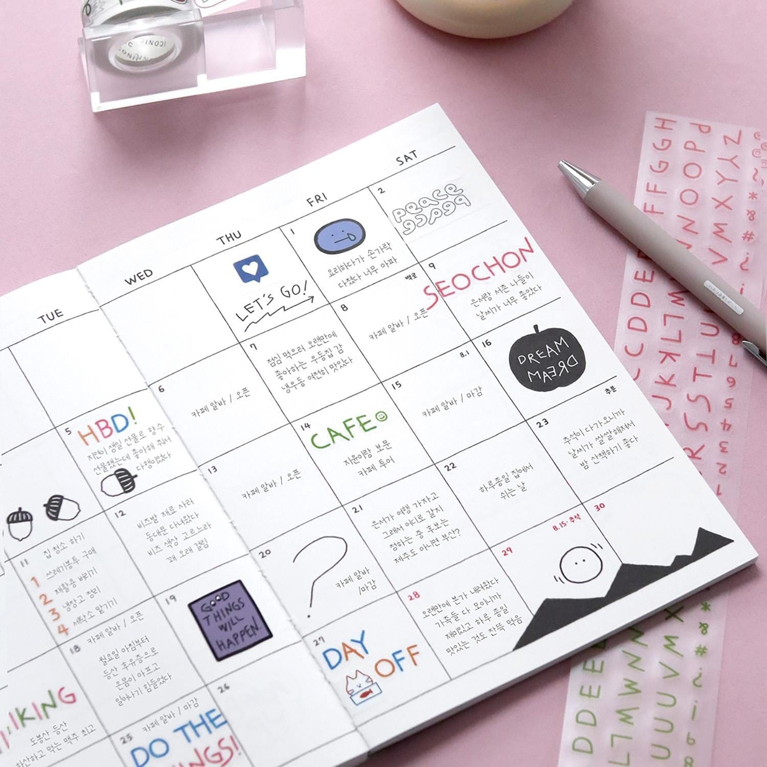 Iconic Stickers Doodle Alphabet Kiss-cut Tape