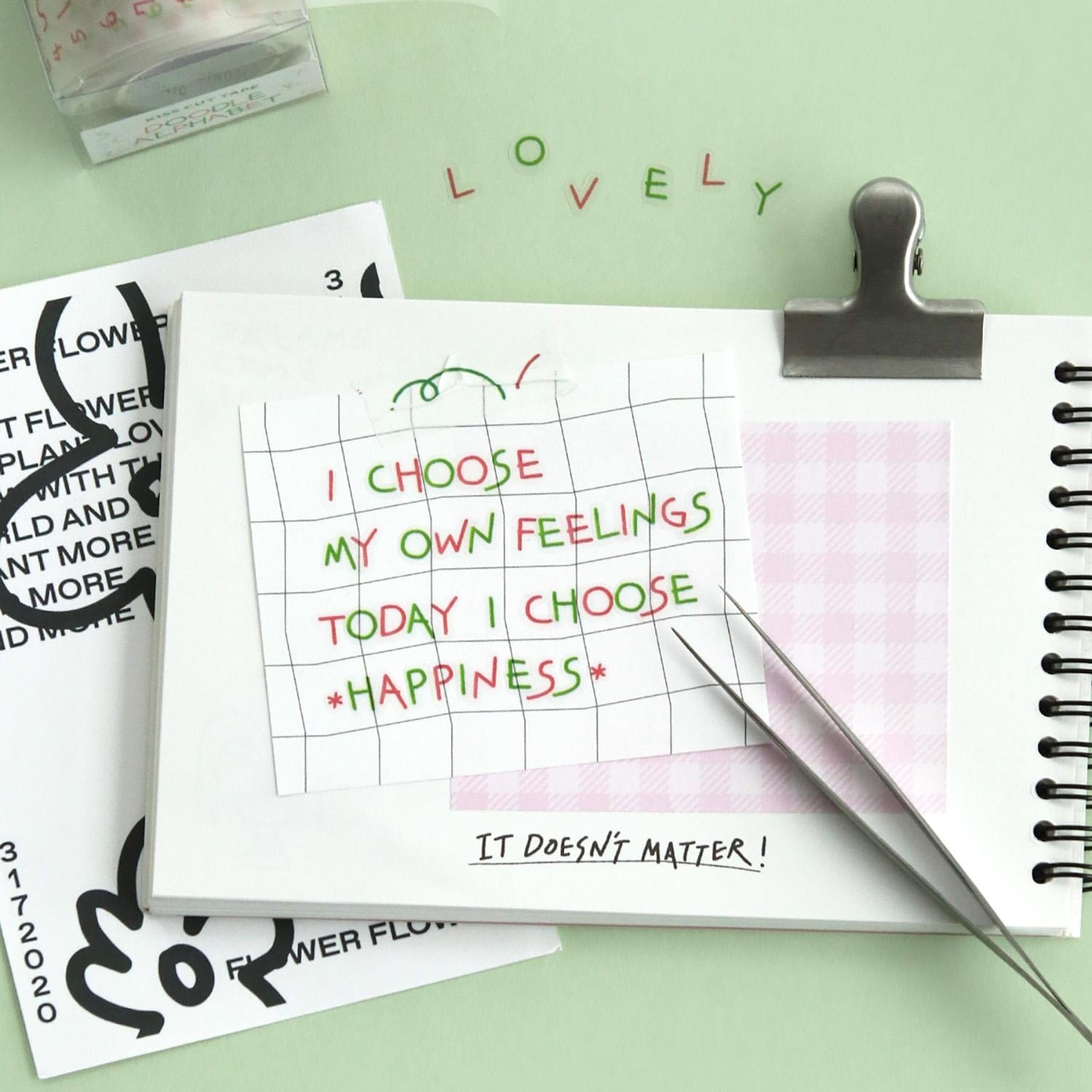 Iconic Stickers Doodle Alphabet Kiss-cut Tape