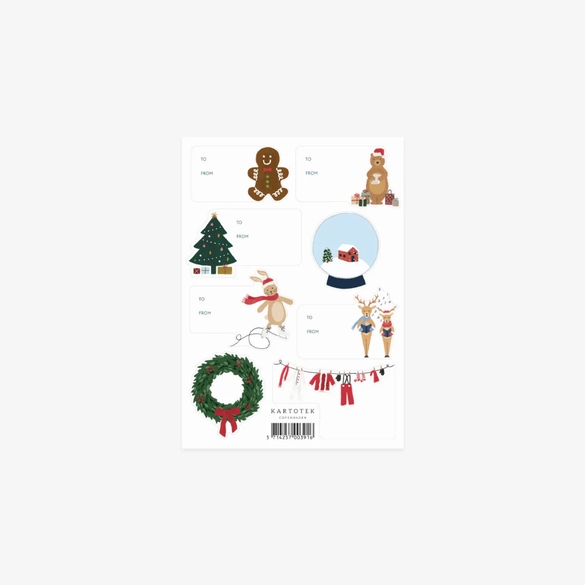 Kartotek Stickers Gift Tag Stickers Xmas