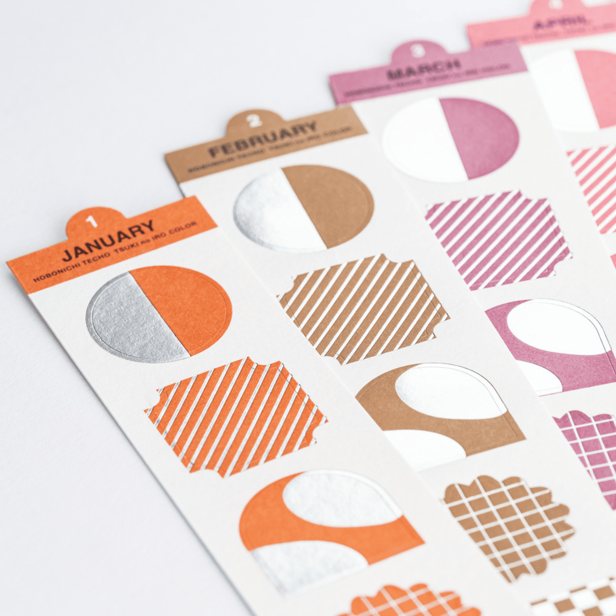 Hobonichi Stickers Hobonichi Accessories: TSUKI no IRO: Bookmark-Style Foil-Pressed Stickers