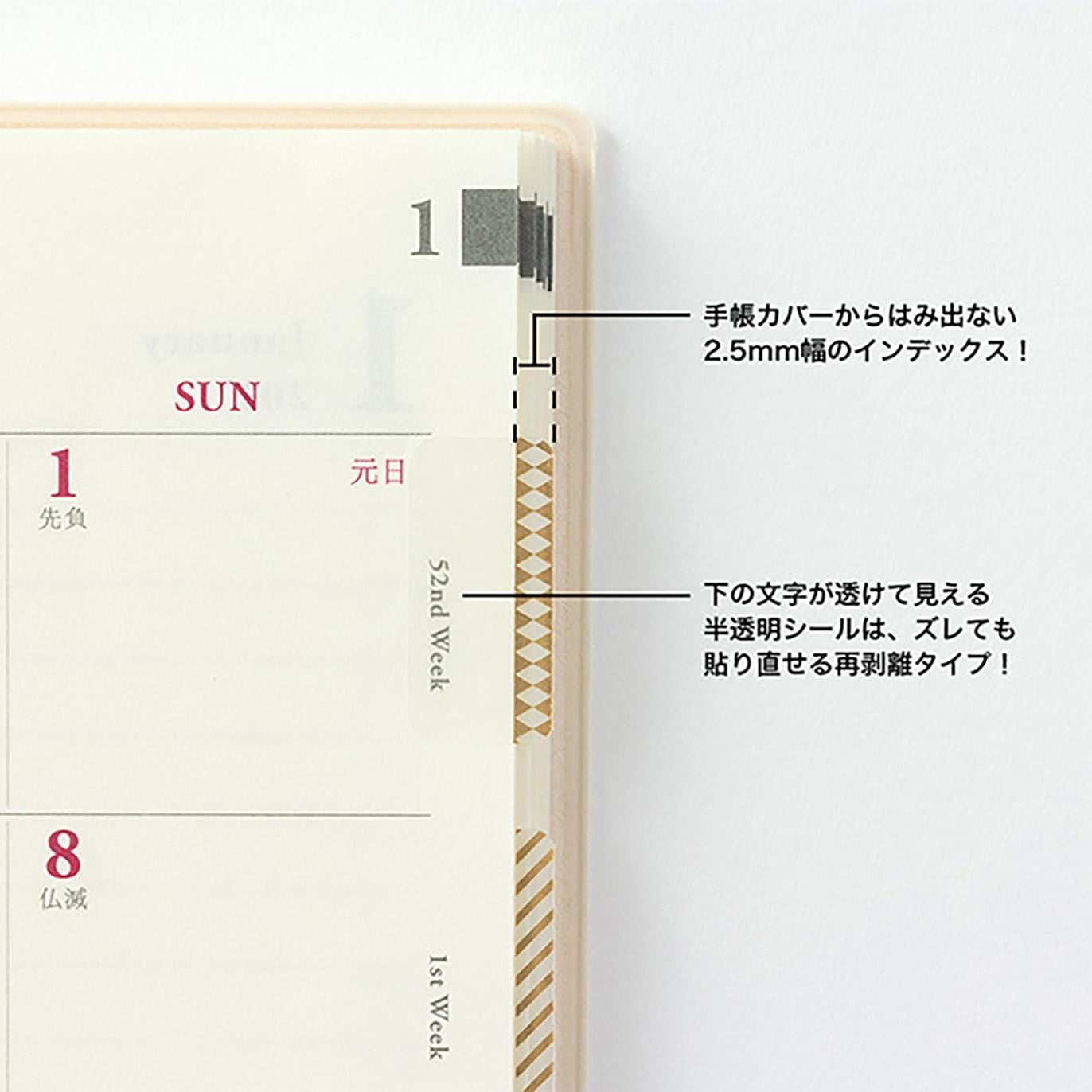 Midori Stickers Index Midori Stickers Gold