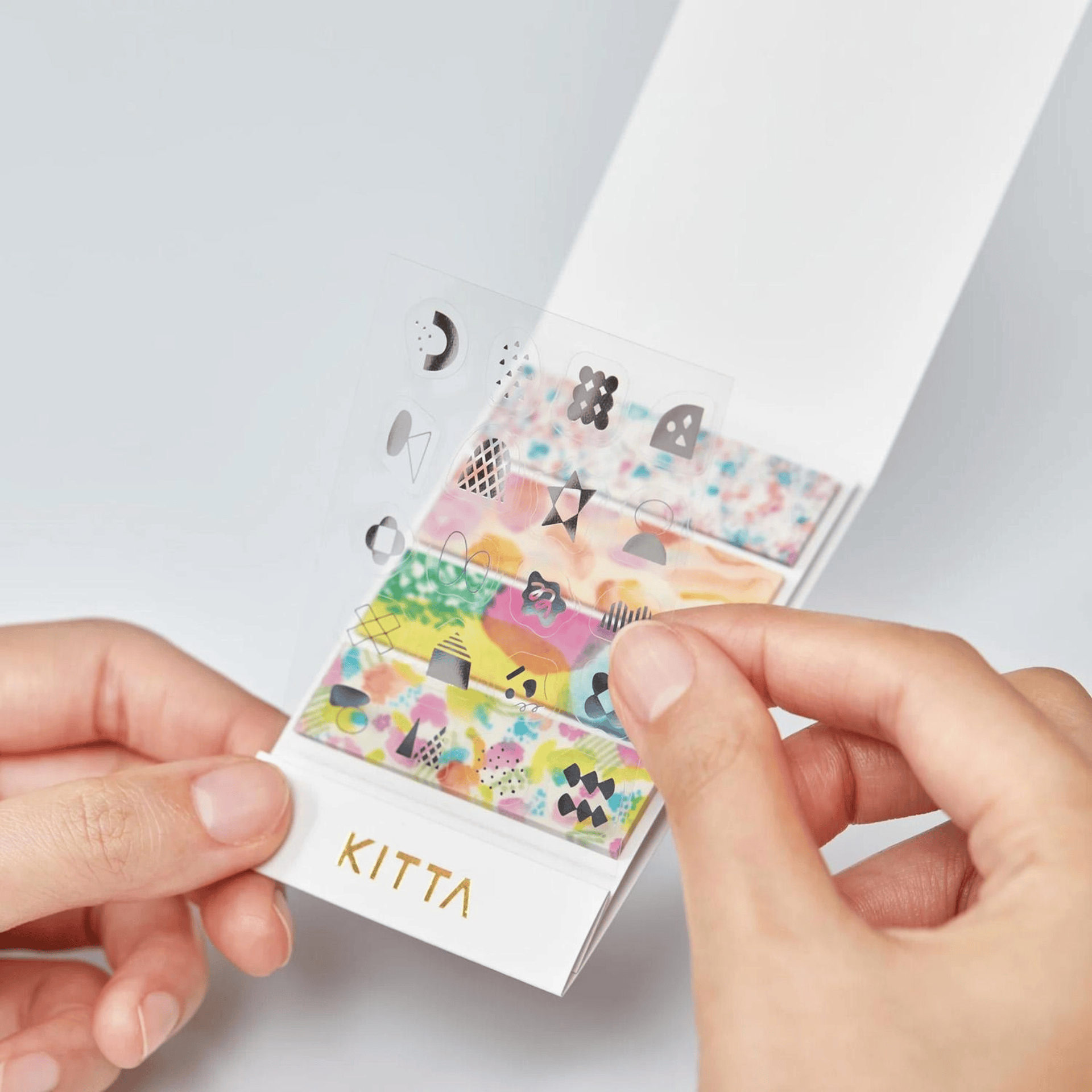King Jim Hitotoki Stickers KITTA Collage Washi Tape - Watercolor