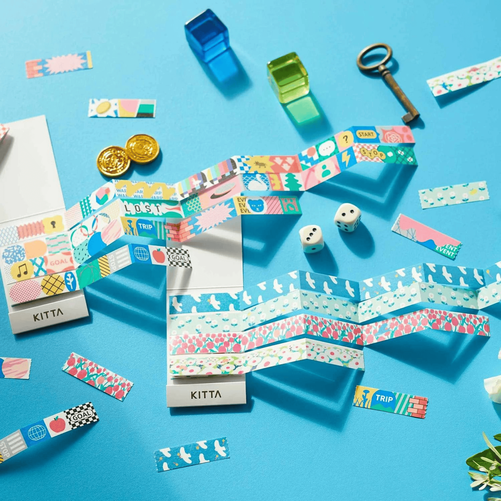 King Jim Hitotoki Stickers KITTA Extended Jabara Washi Tape - Board Game