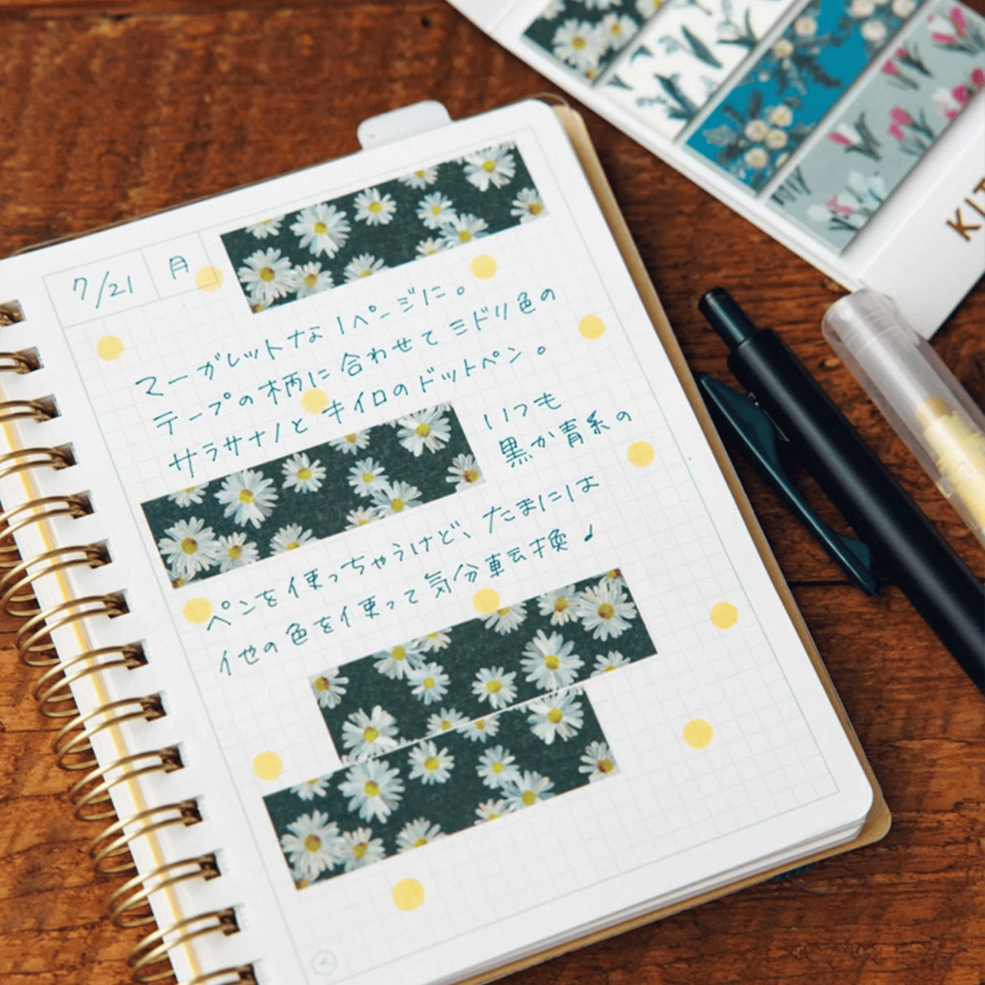 King Jim Hitotoki Stickers KITTA Washi Tape  - Flower 9