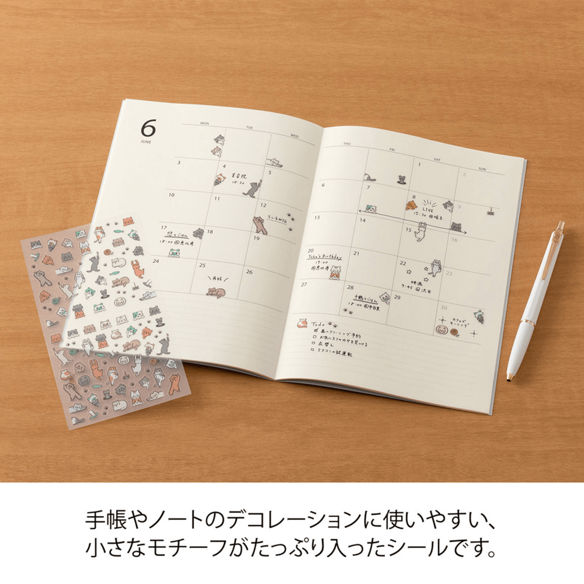 Midori Stickers Midori Planner Stickers - Ruled Line Cat