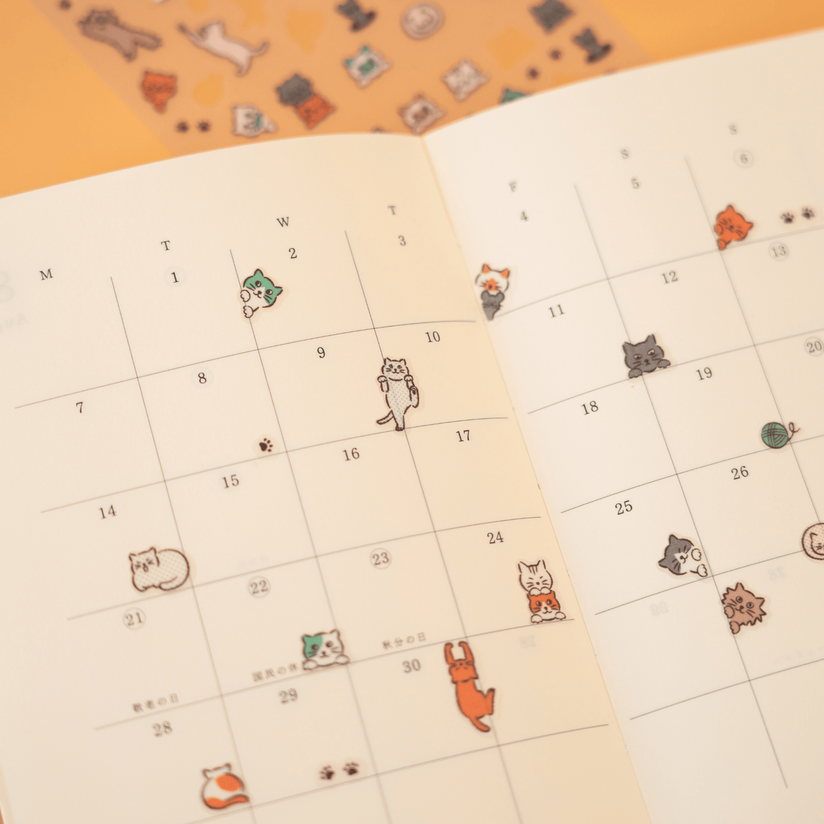 Midori Stickers Midori Planner Stickers - Ruled Line Cat