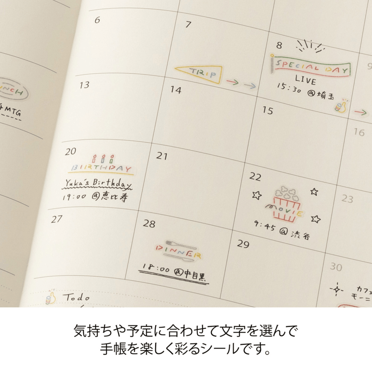 Midori Stickers Midori Planner Stickers - Text Anniversary