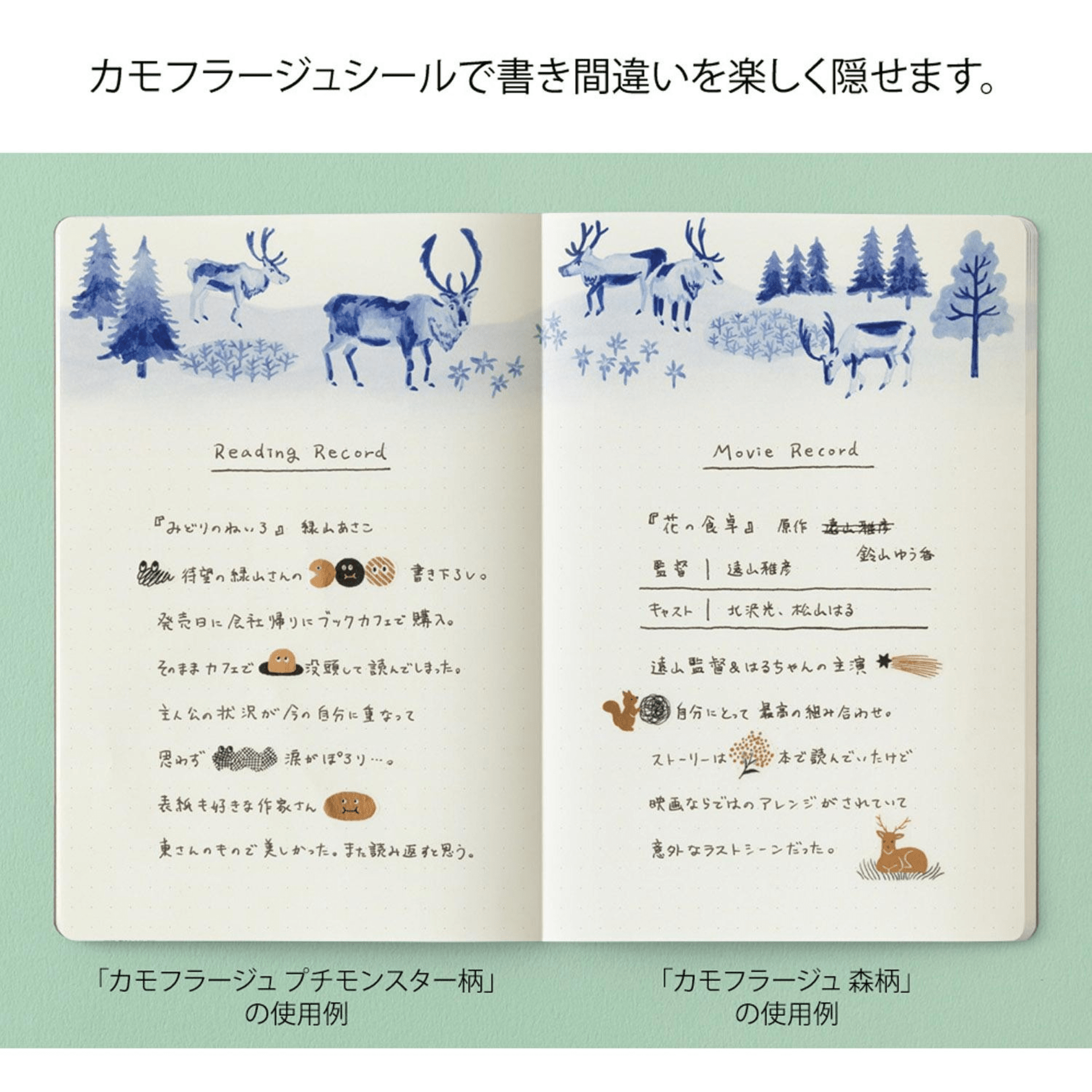 Midori Stickers Midori Stickers Yuru Log Camouflage Forest