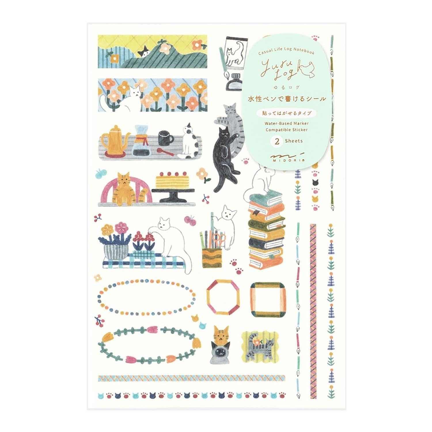 Midori Stickers Midori Stickers Yuru Log Cat