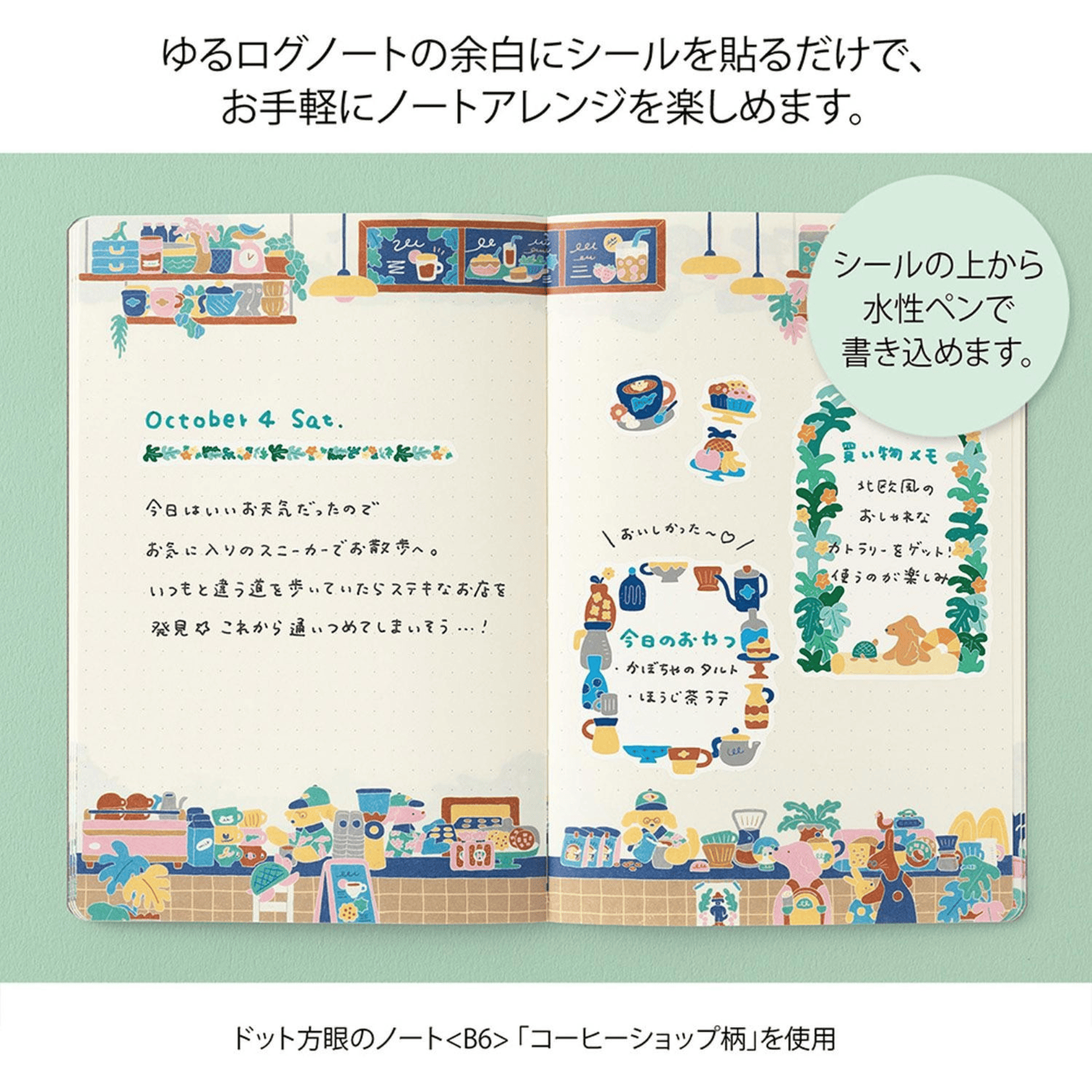 Midori Stickers Midori Stickers Yuru Log - Coffee Shop