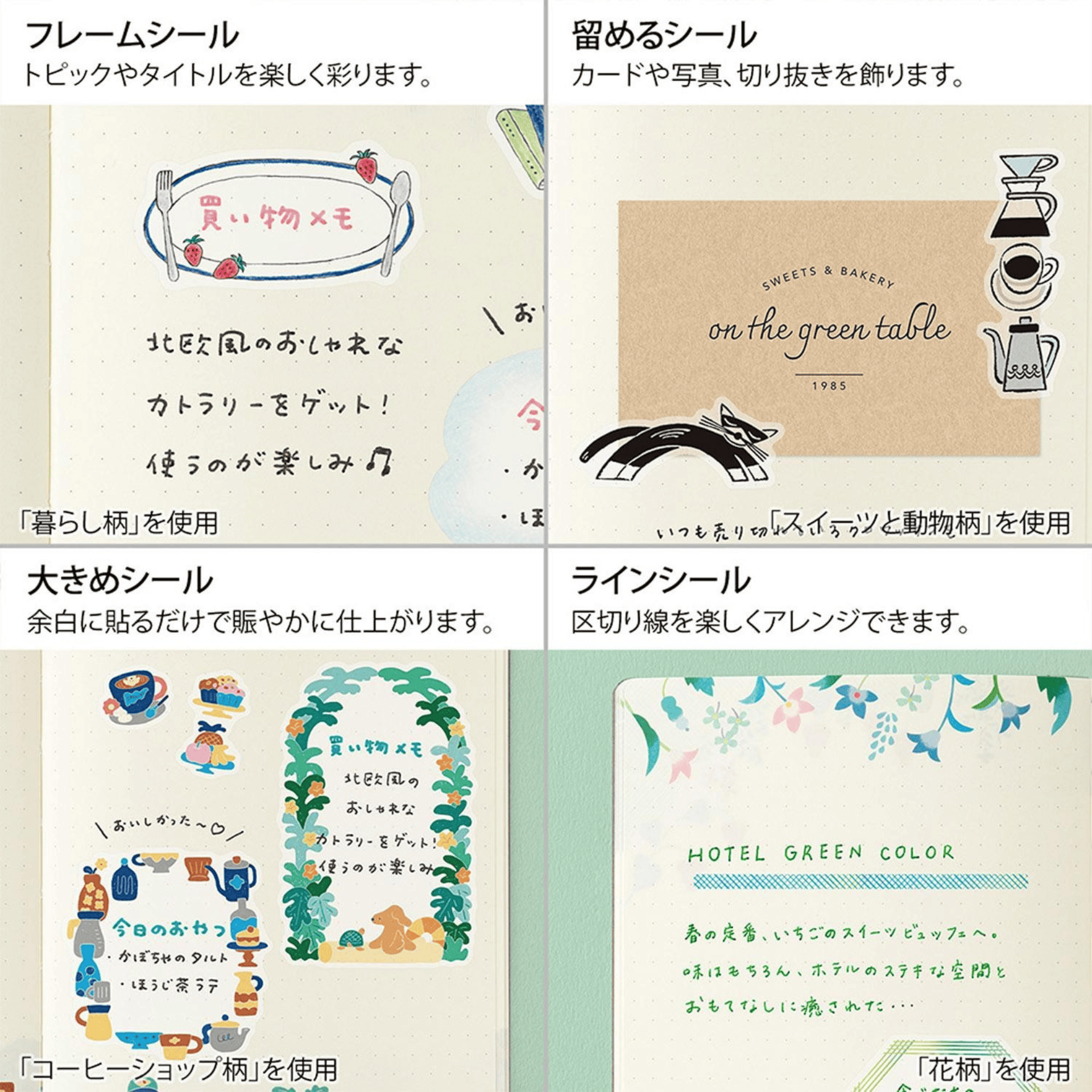 Midori Stickers Midori Stickers Yuru Log - Floral
