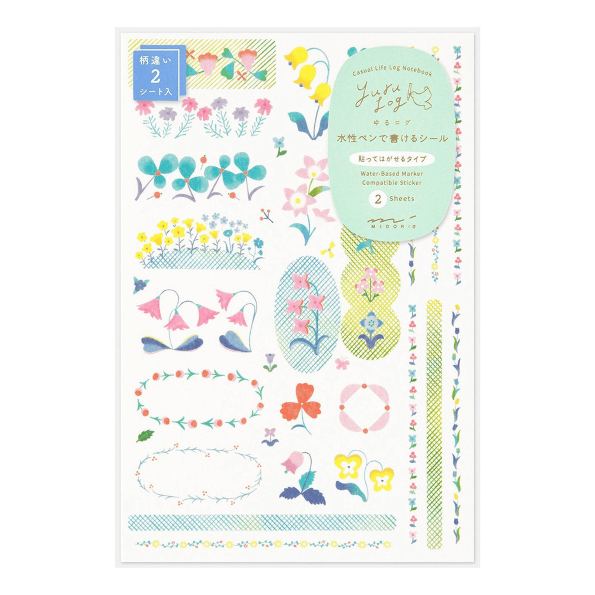 Midori Stickers Midori Stickers Yuru Log - Floral