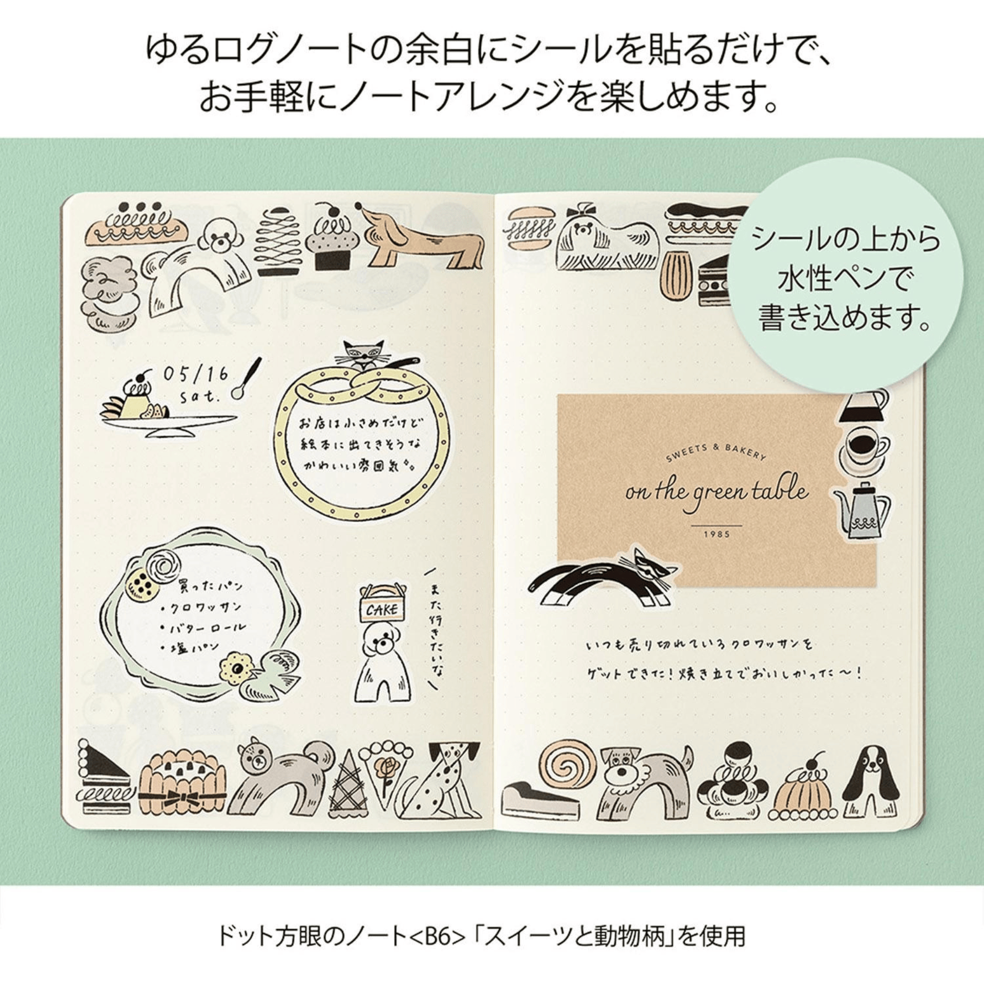 Midori Stickers Midori Stickers Yuru Log - Sweets & Animals