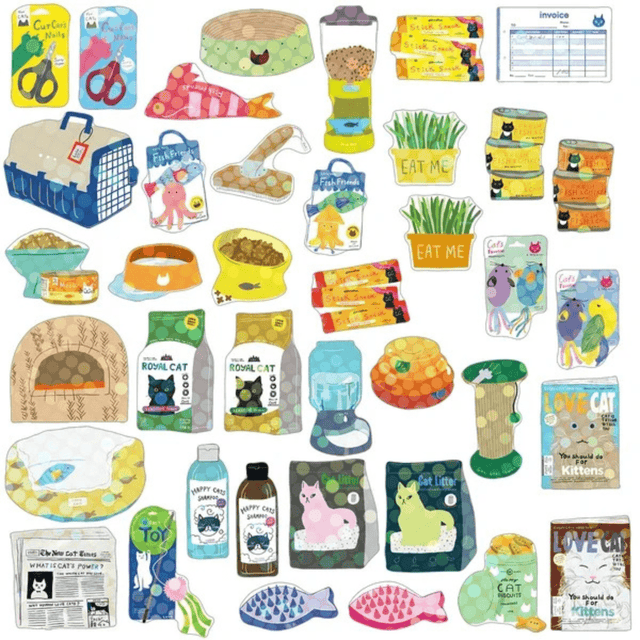 Greeting Life Stickers Mini Decoration Sticker Box - Cat Supply