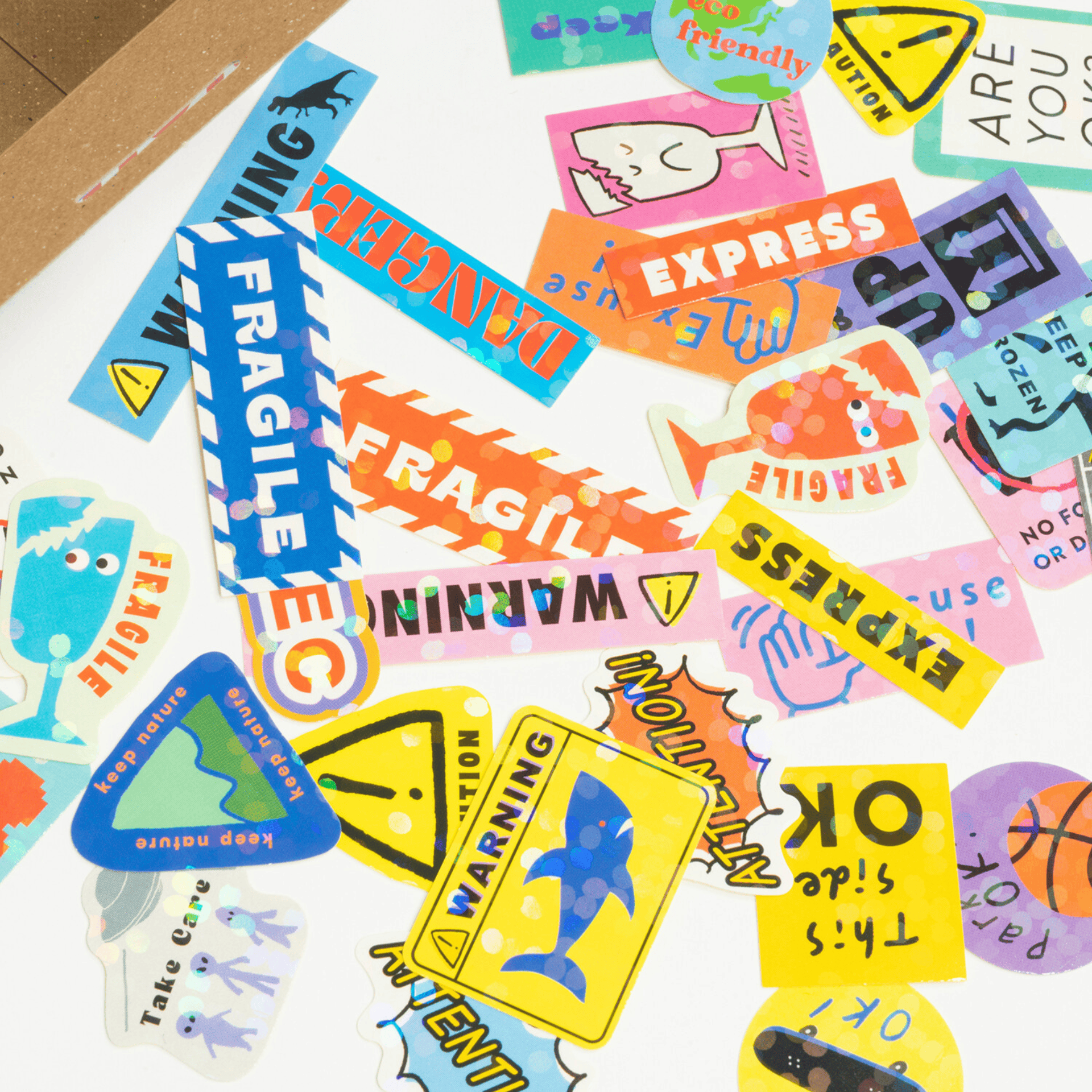 Greeting Life Stickers Mini Decoration Sticker Box - Caution