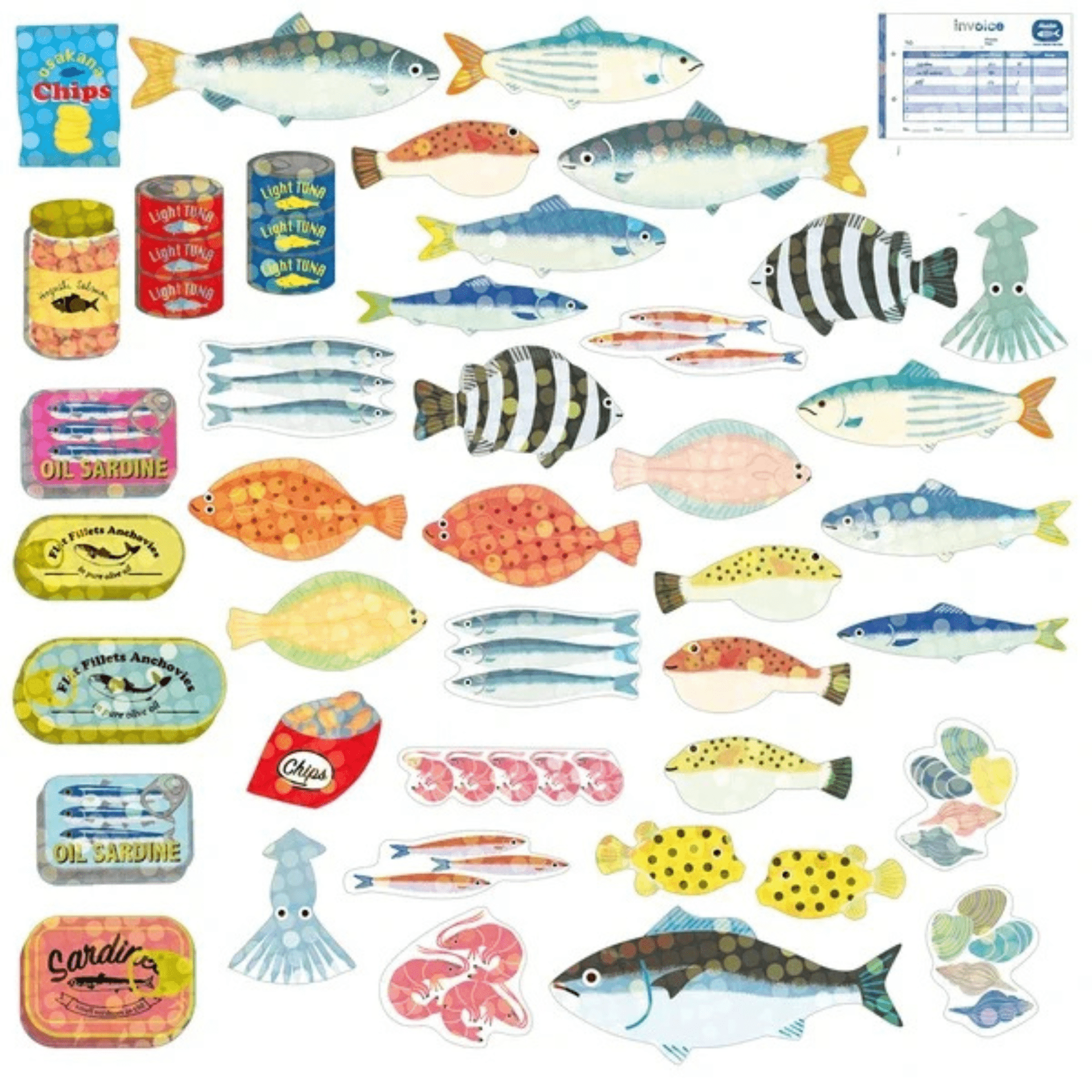 Greeting Life Stickers Mini Decoration Sticker Box - Fish