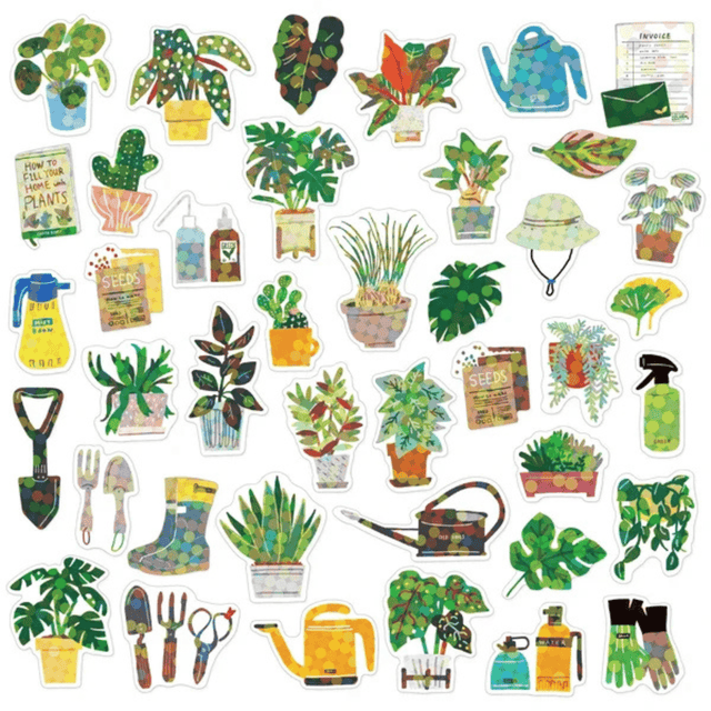 Greeting Life Stickers Mini Decoration Sticker Box - Green Market