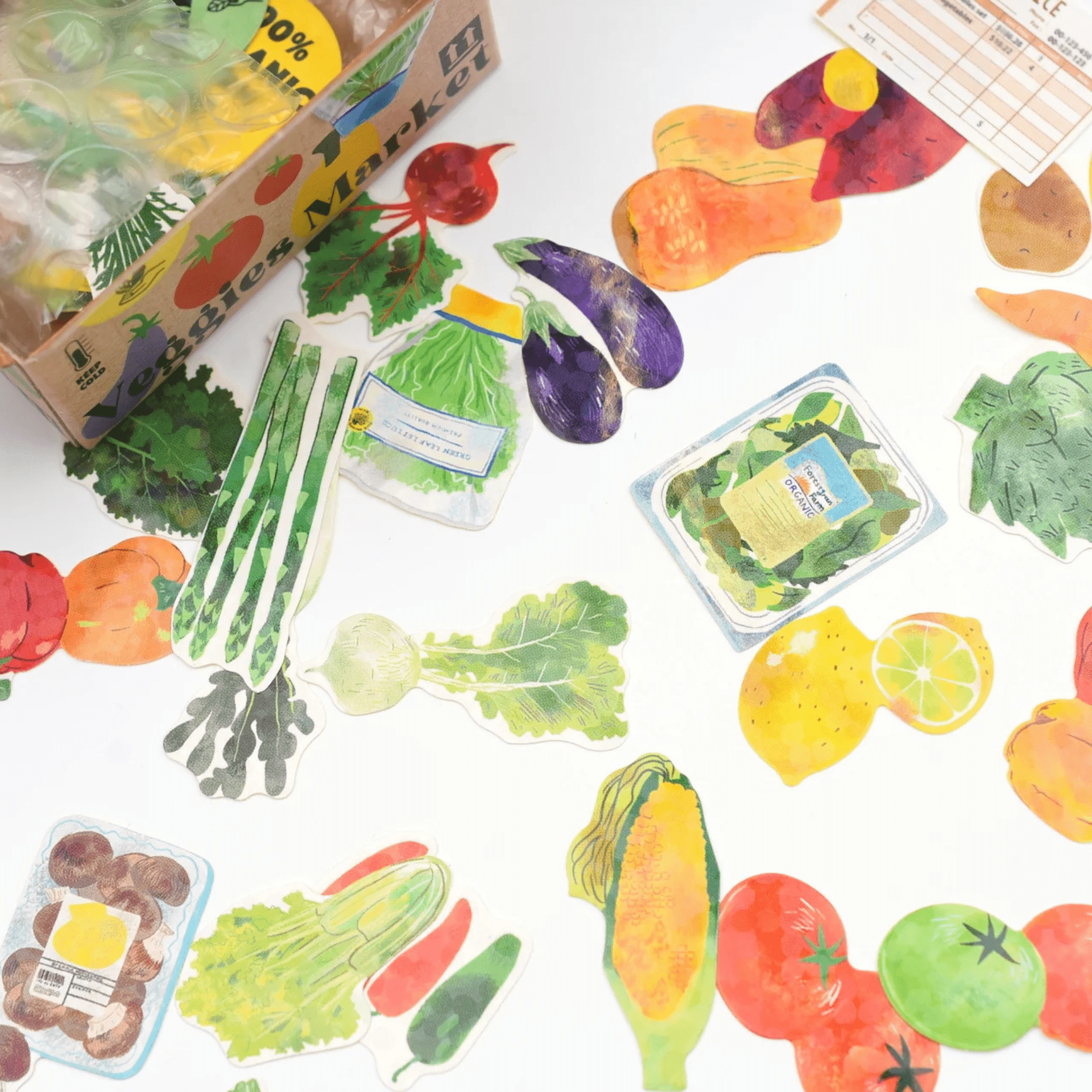 Greeting Life Stickers Mini Decoration Sticker Box - Veggies Market