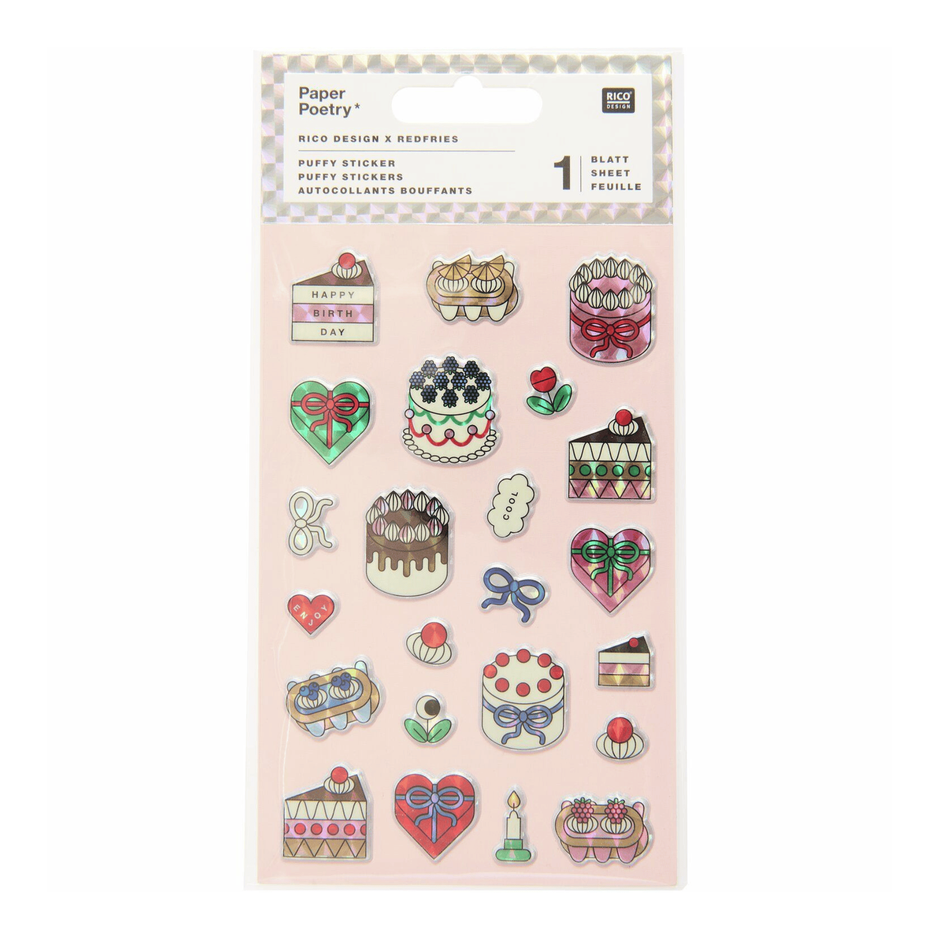Rico Design Stickers Puffy Stickers Cake
