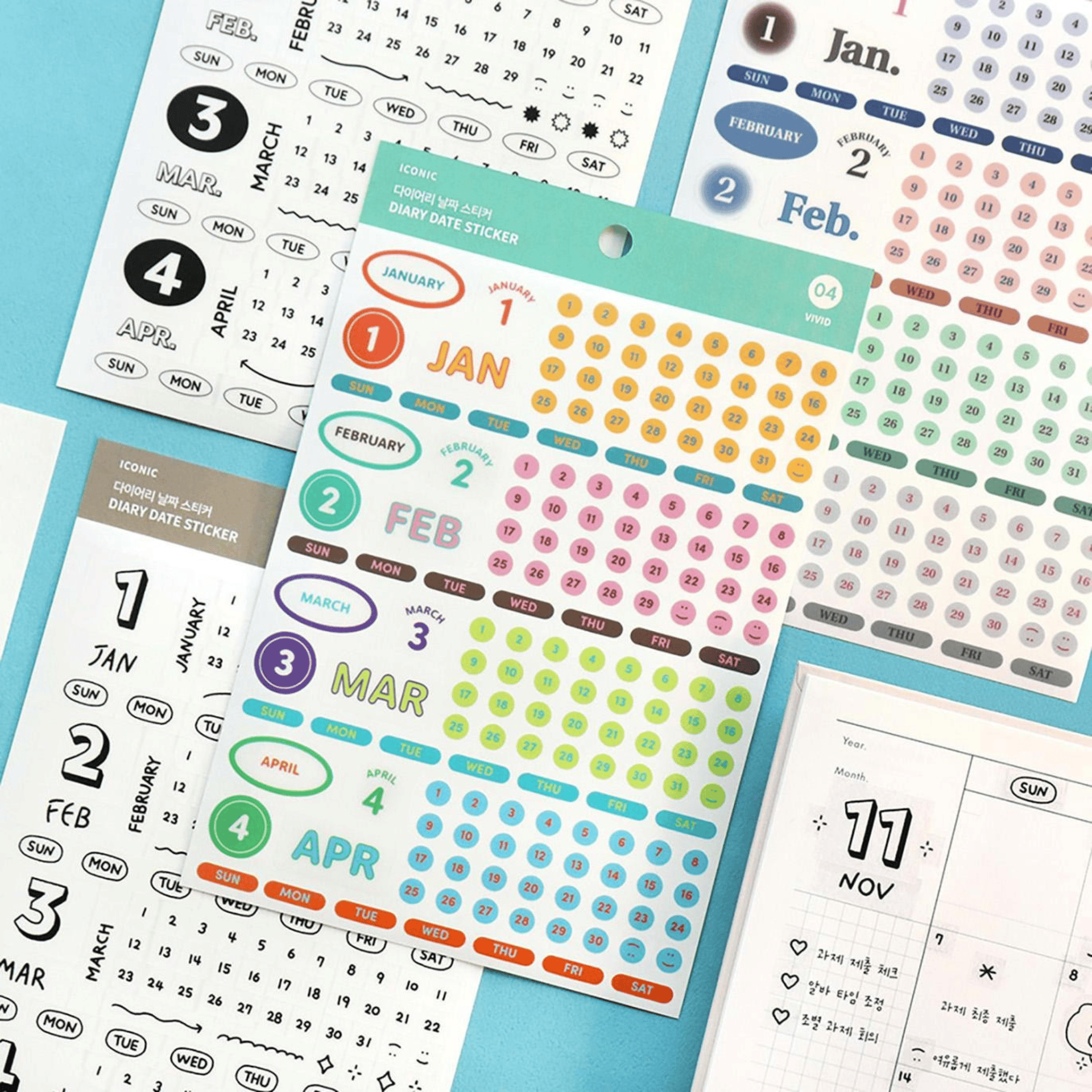 Iconic Stickers Sticker Diary Date