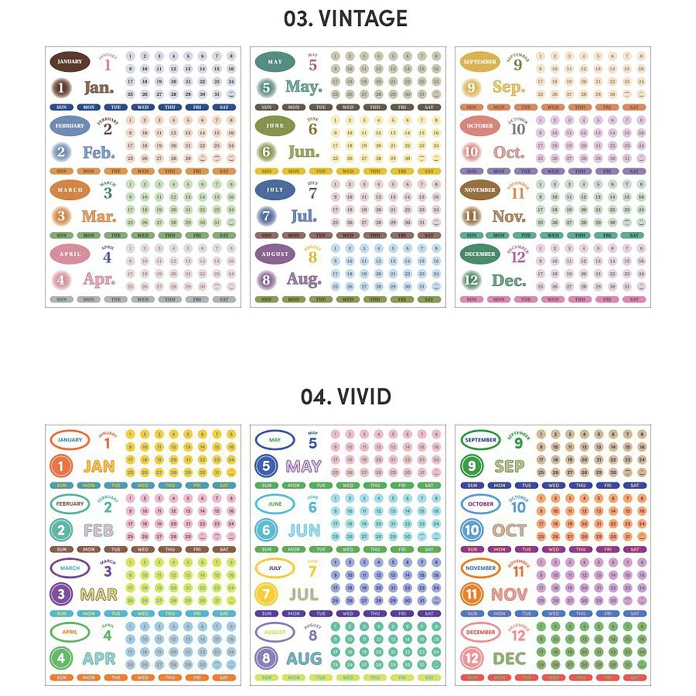 Iconic Stickers 03 VINTAGE Sticker Diary Date