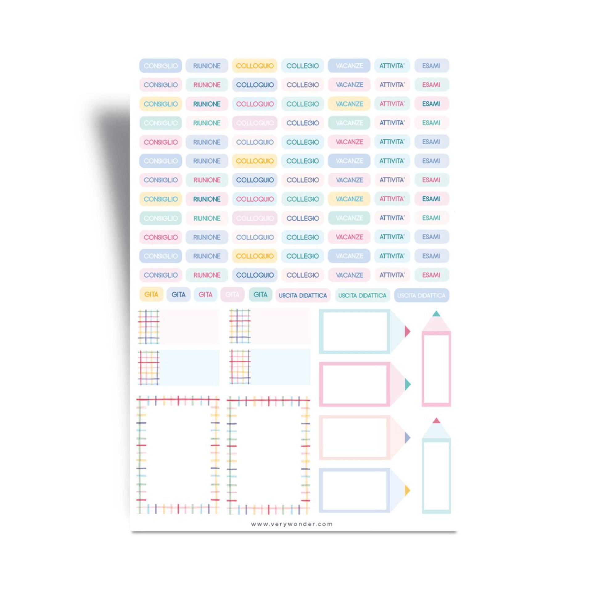 Very Wonder Stickers Stickers Docenti - Impegni