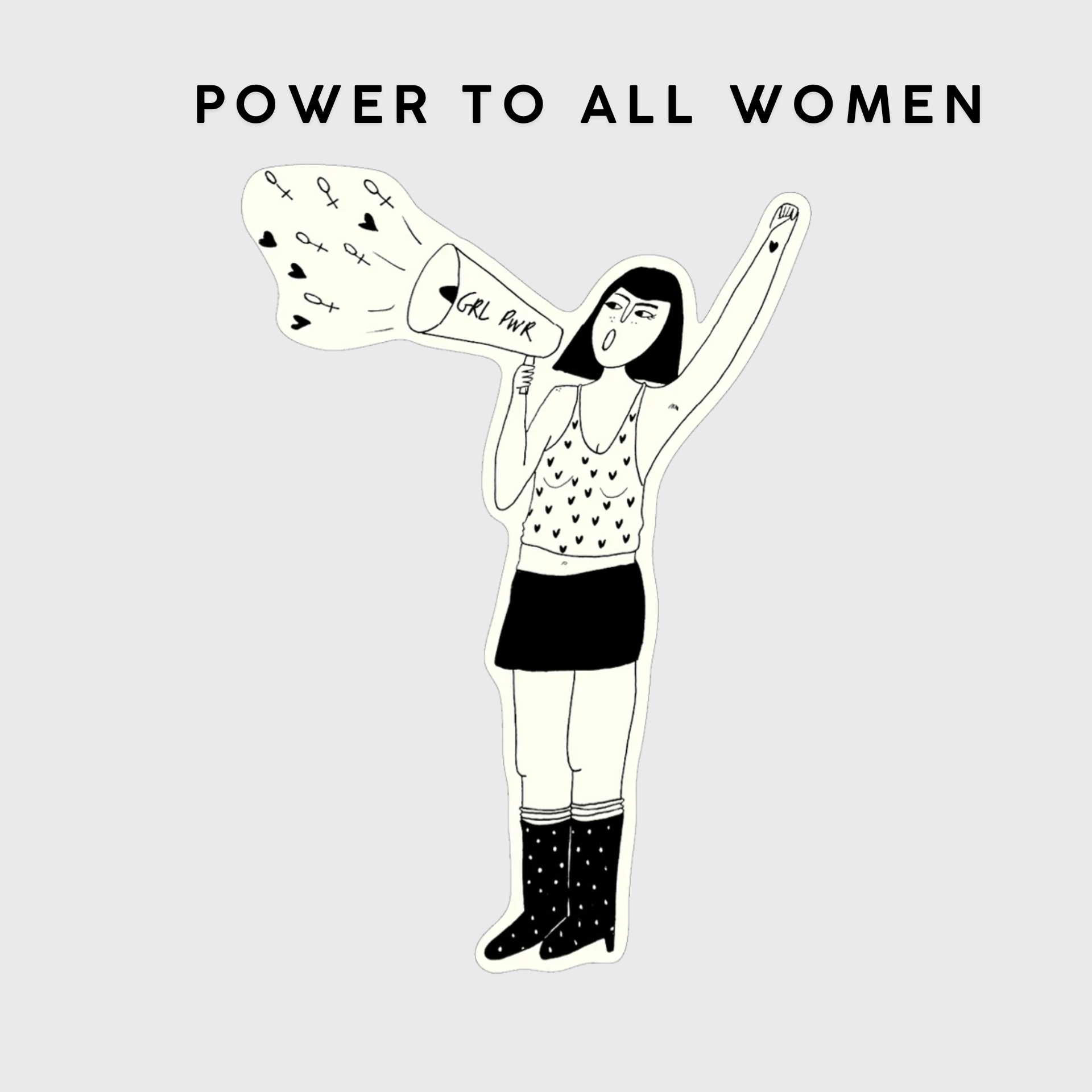 Helen B Stickers POWER TO ALL WOMEN Stickers in vinile - Helen B