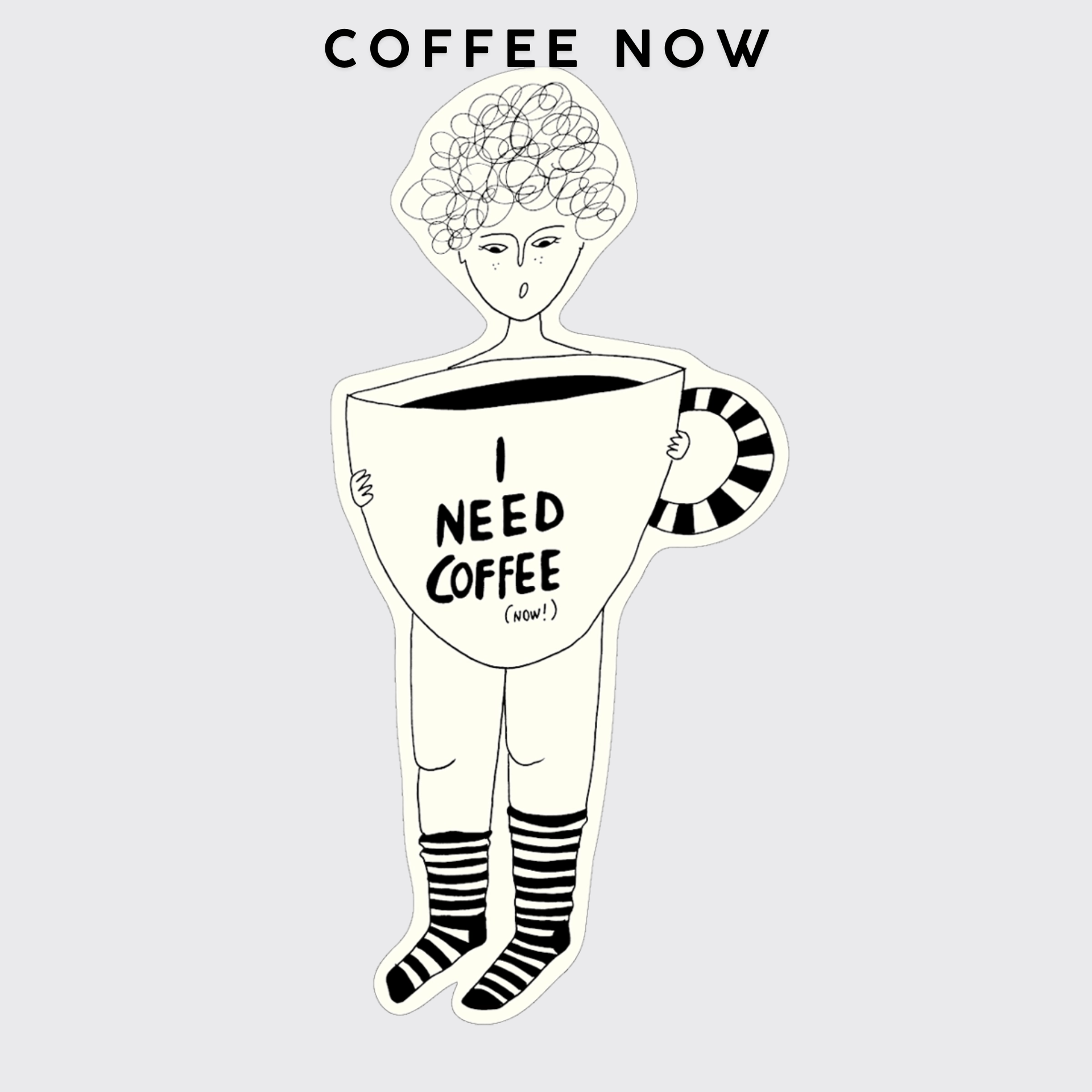 Helen B Stickers COFFEE NOW Stickers in vinile - Helen B
