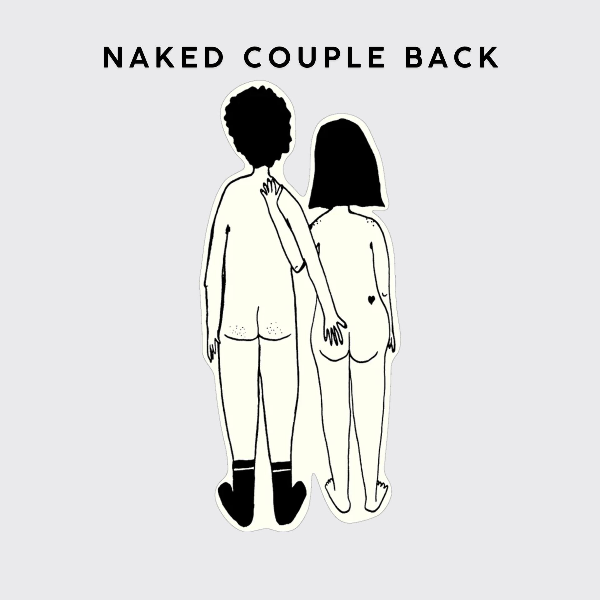 Helen B Stickers NAKED COUPLE BACK Stickers in vinile - Helen B